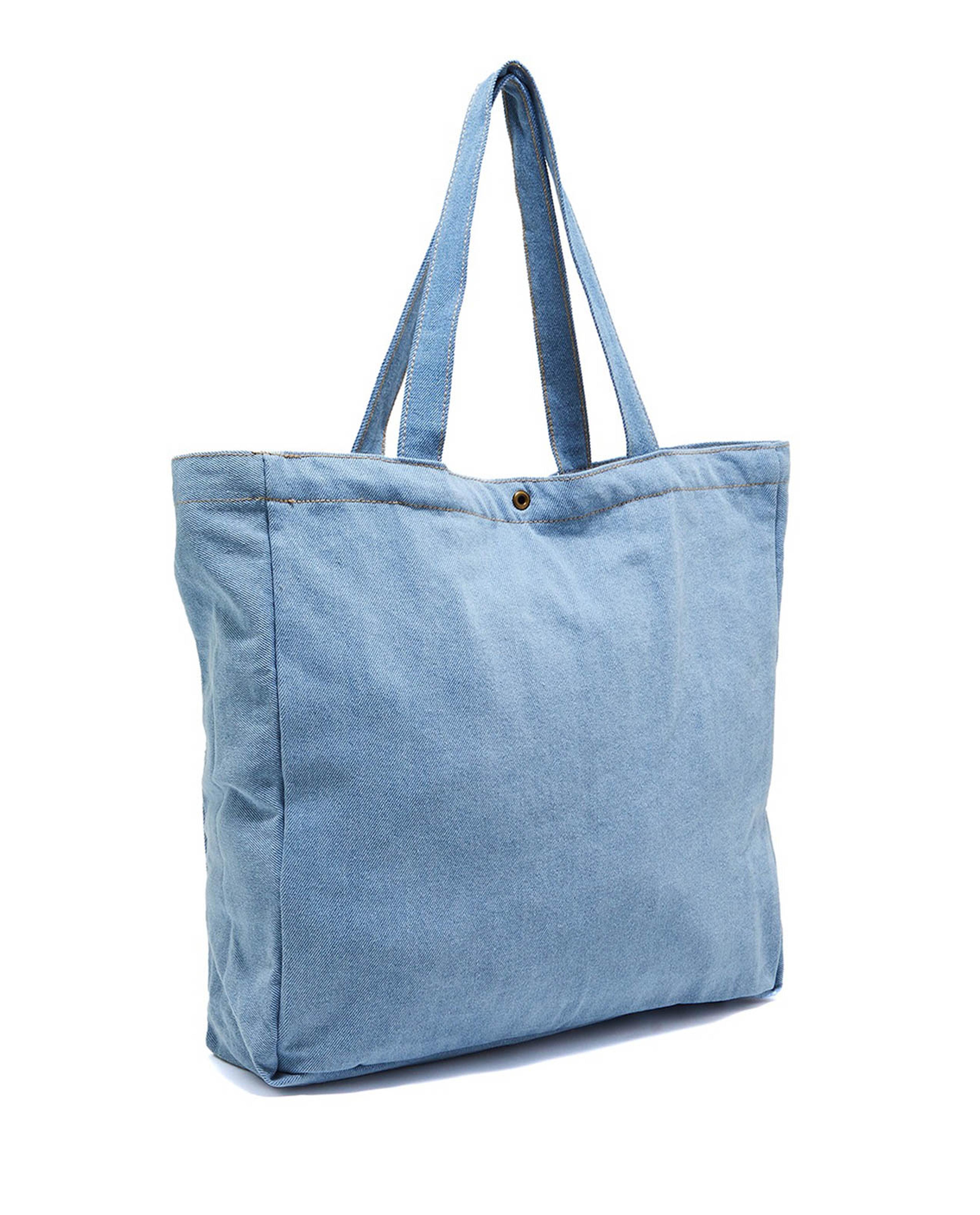 Printed Denim Tote Bag