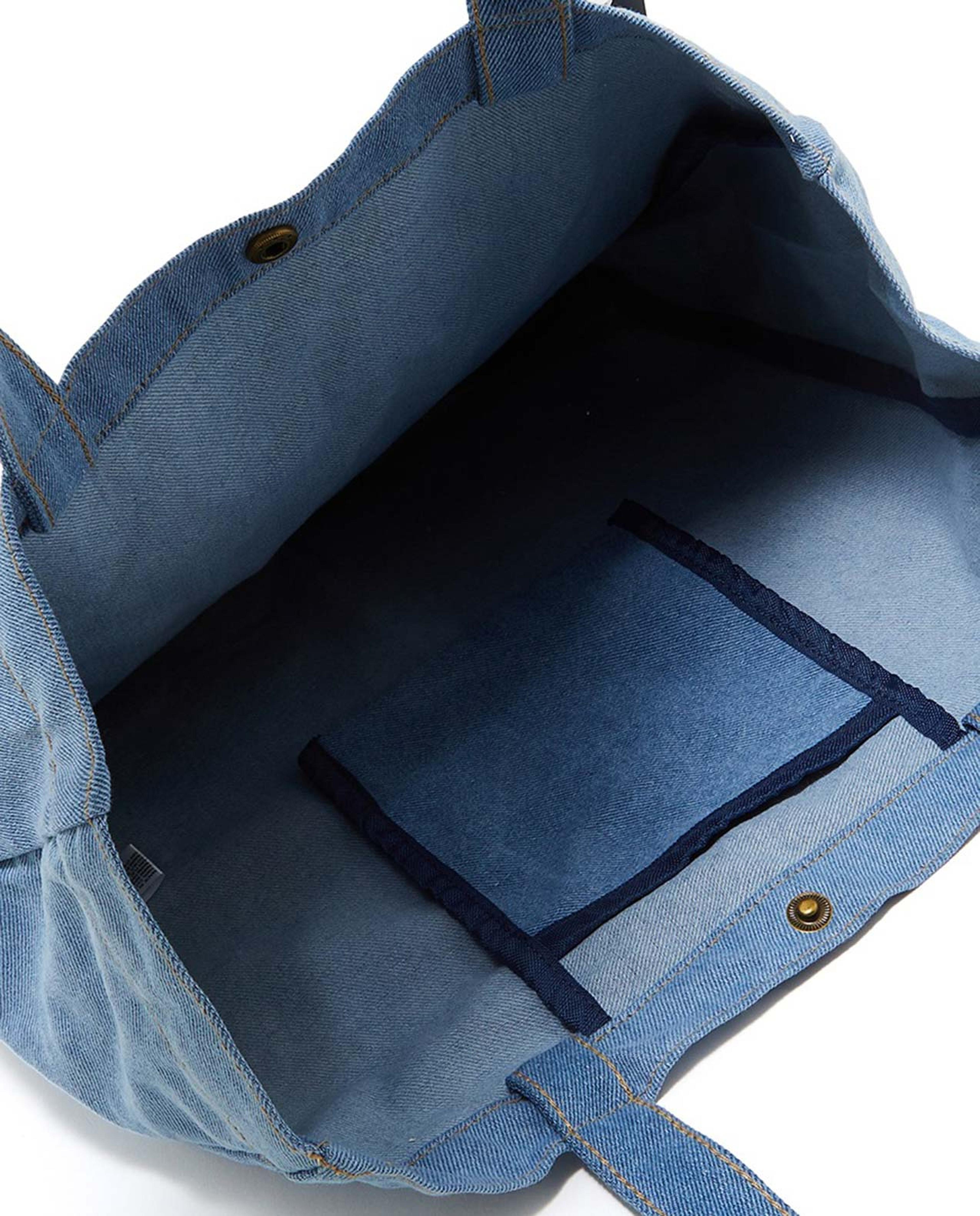 Printed Denim Tote Bag