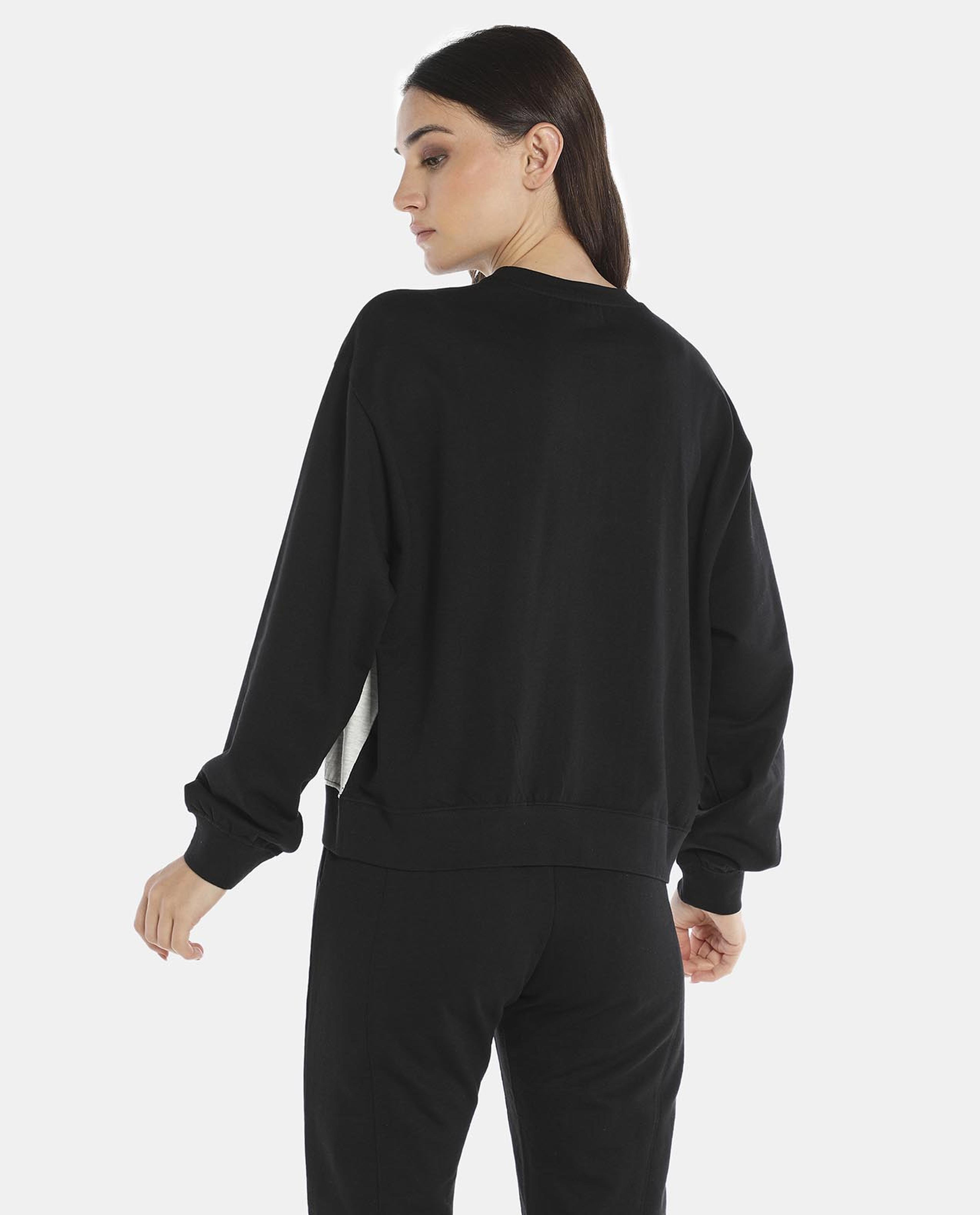 Black Printed Regular Fit Active Sweatshirt