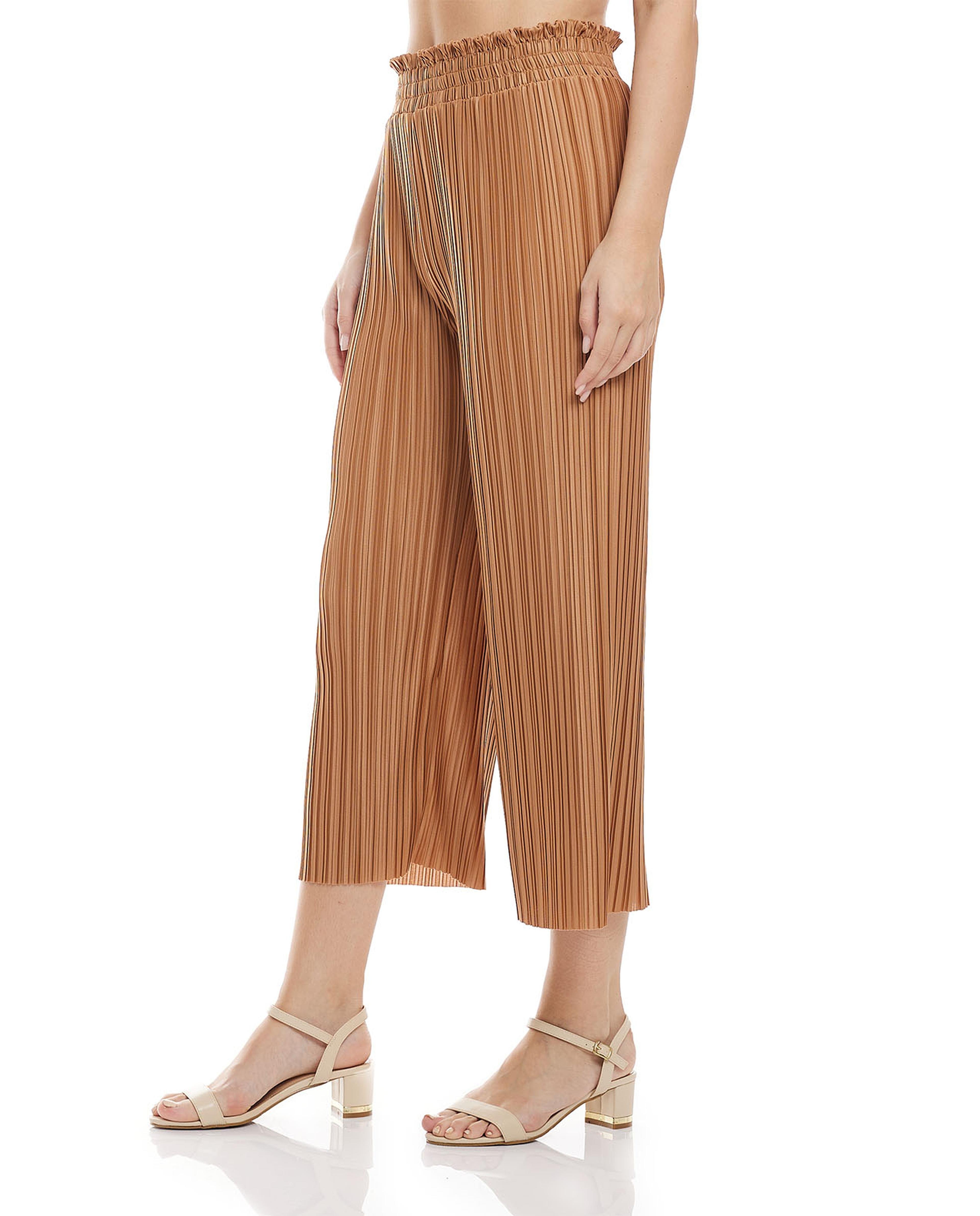 Solid Culottes with Elasticated Waist