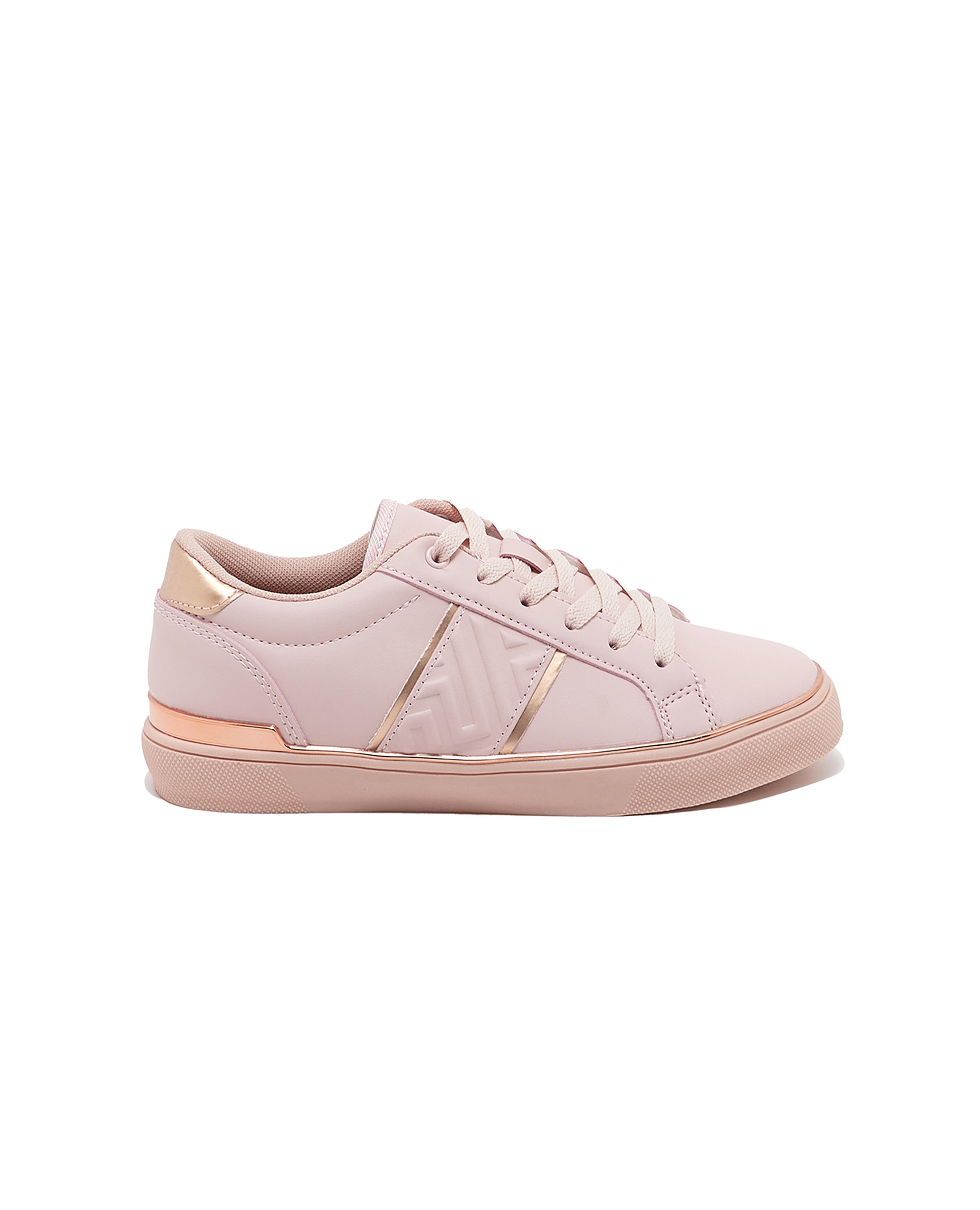 Solid Lace-Up Sneakers