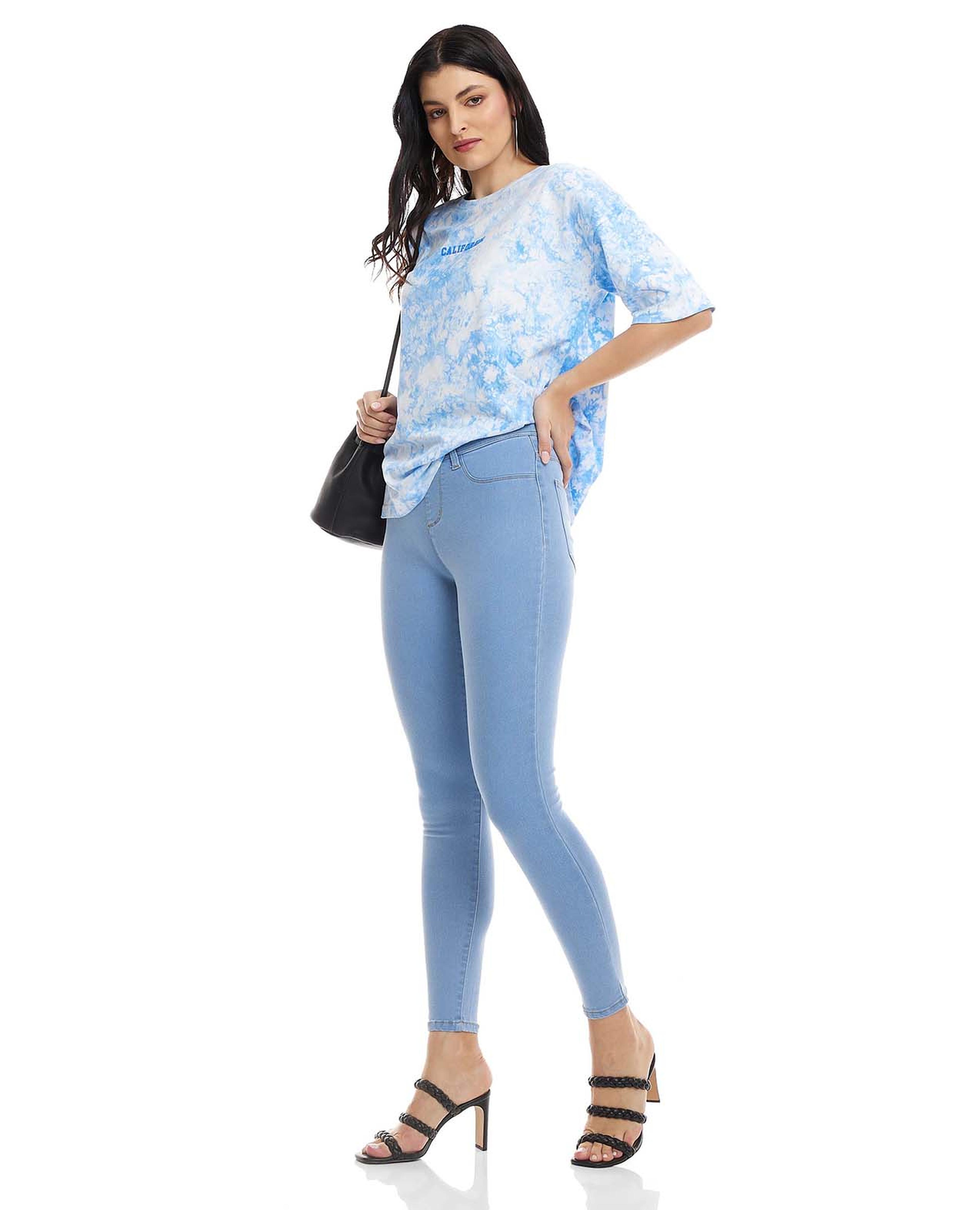 Skinny Fit Jeggings with Elastic Waistband