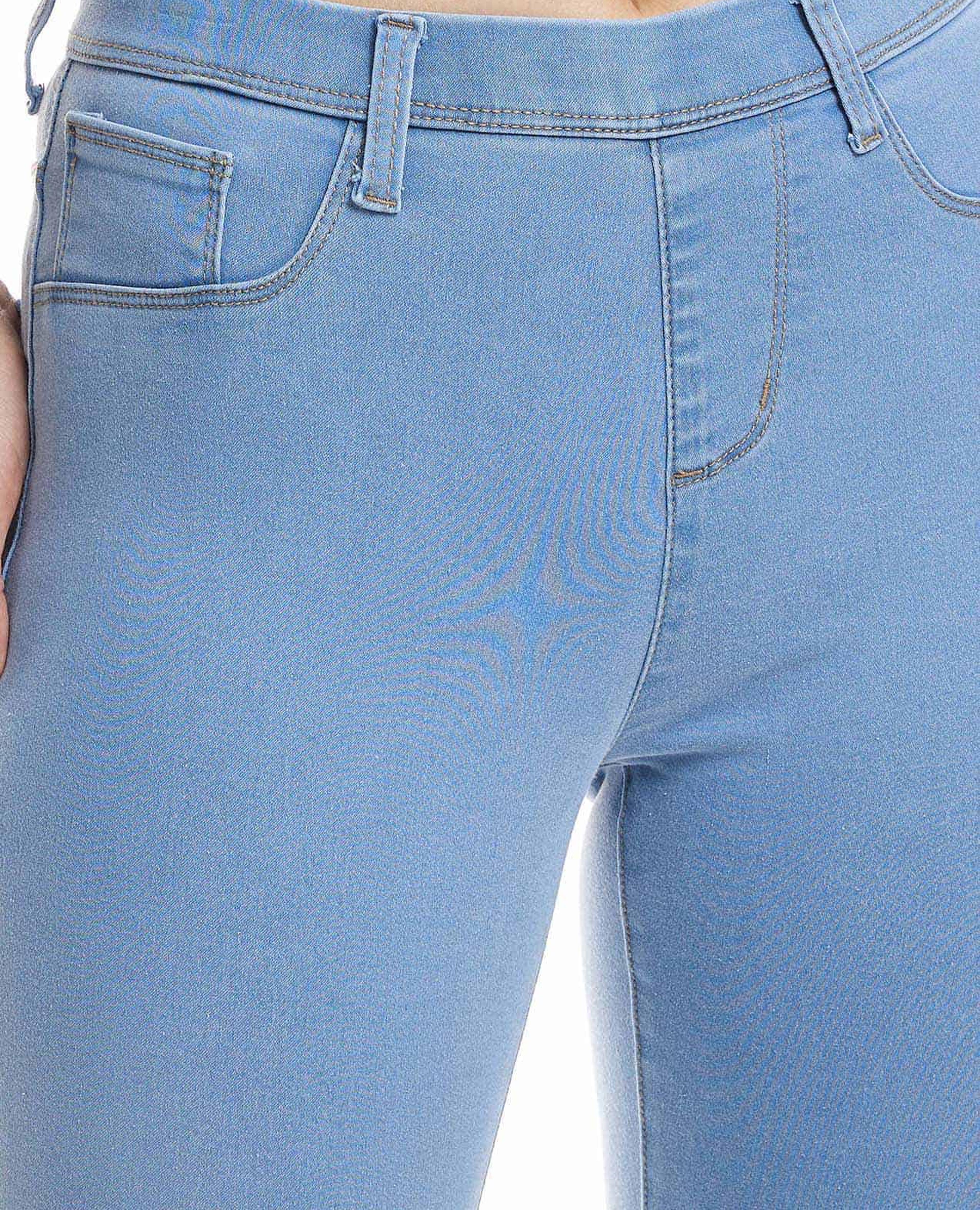 Skinny Fit Jeggings with Elastic Waistband