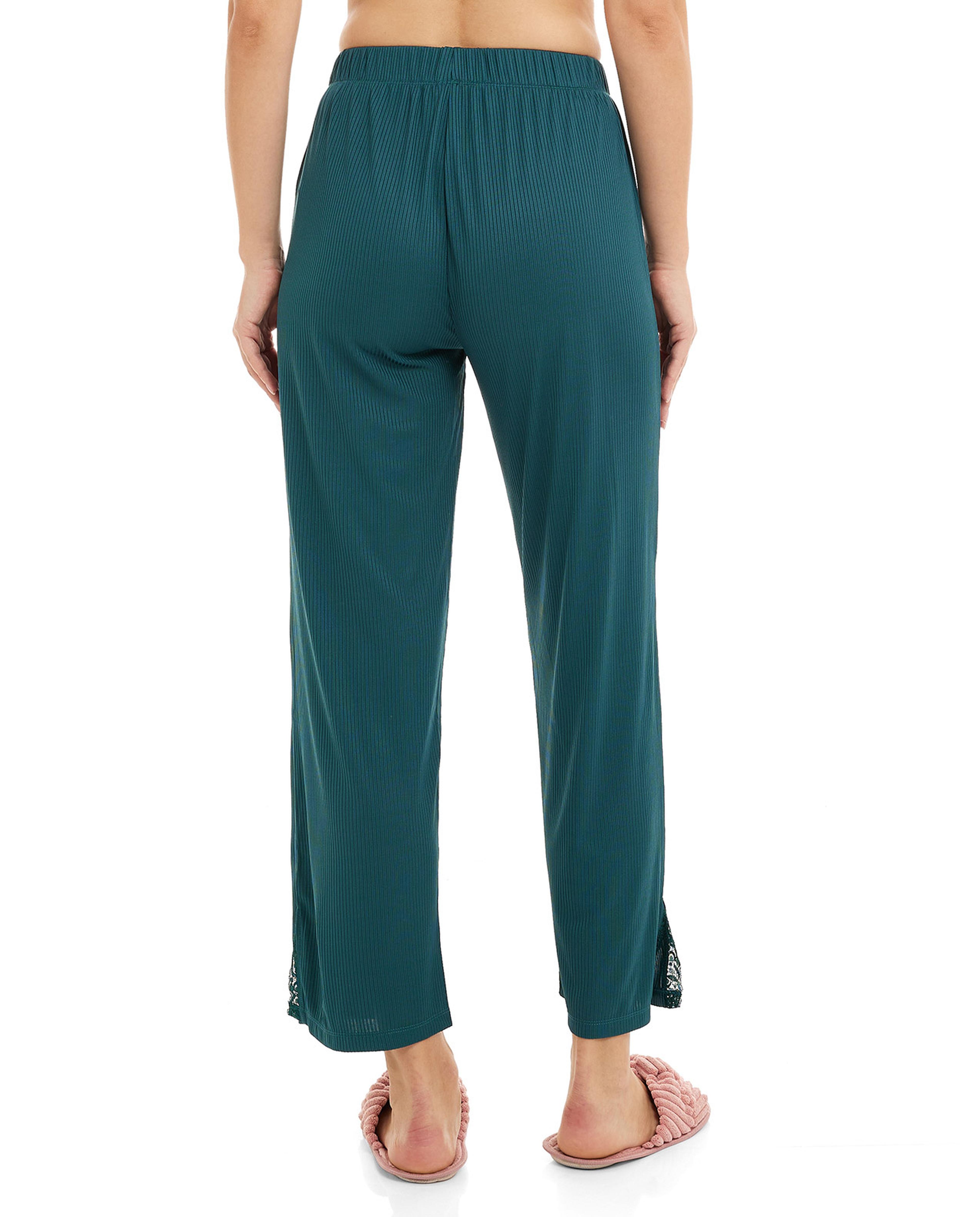 Solid Sleep Bottoms with Drawstring Waist