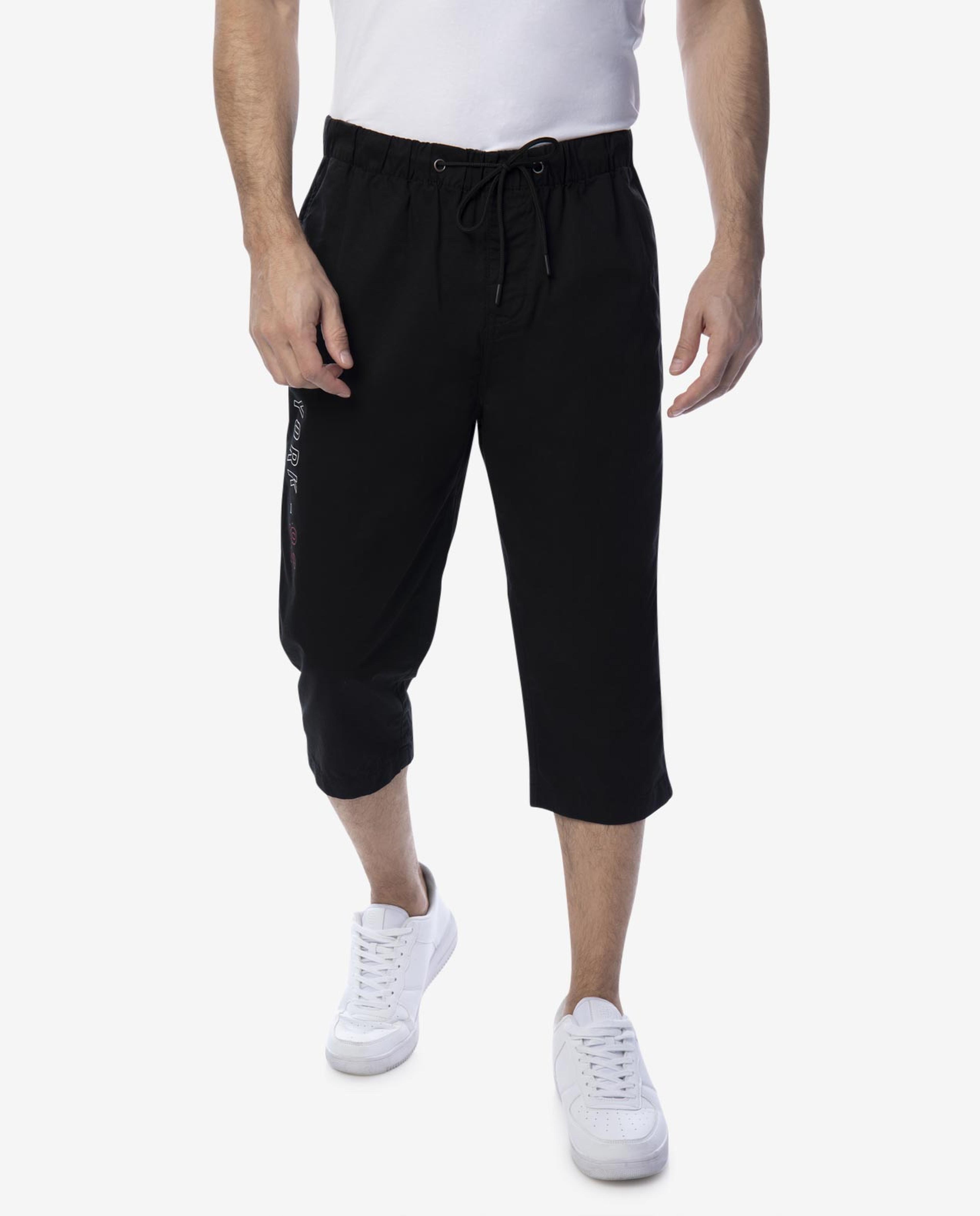 Black Woven Capri