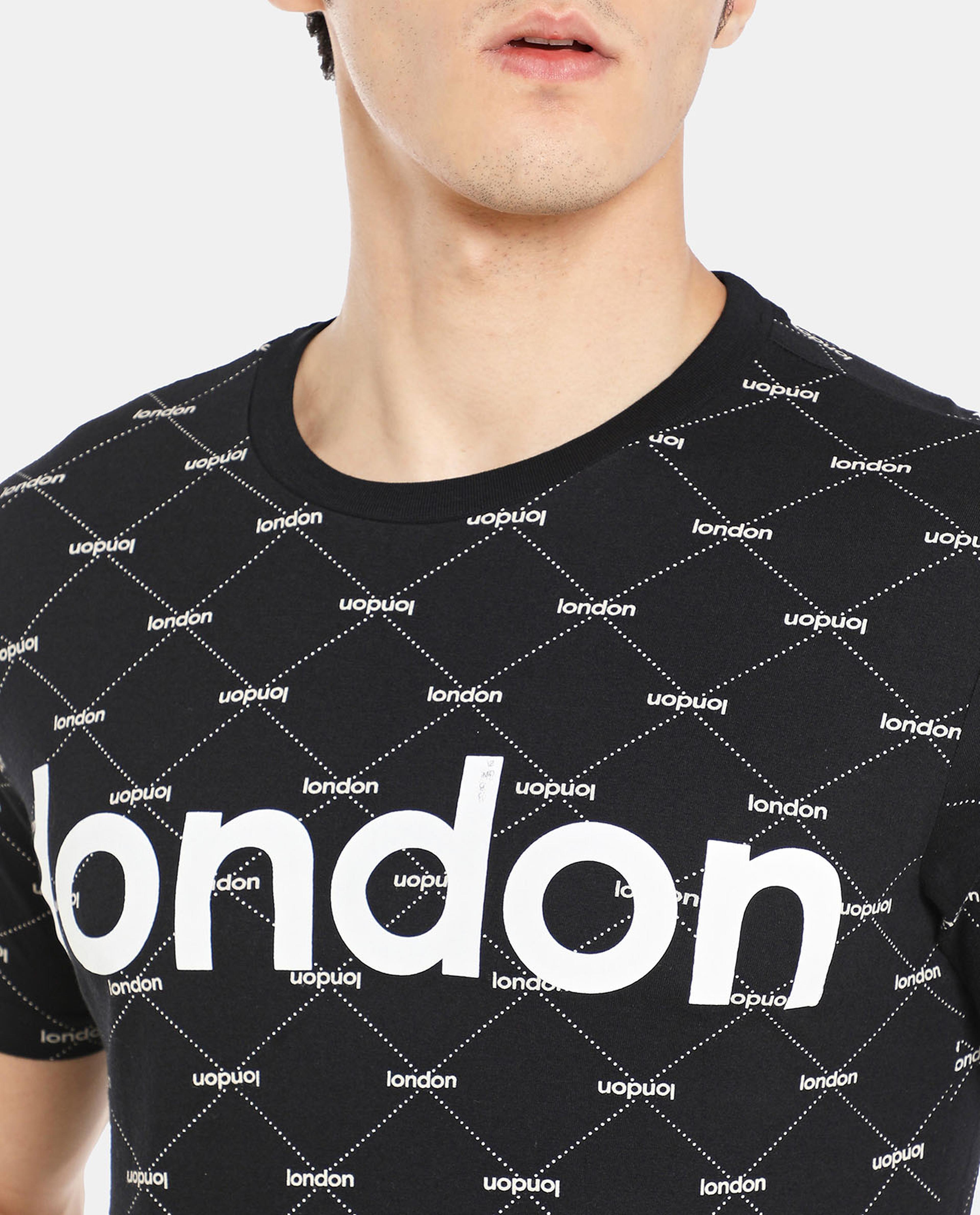 Black Cotton Casual Tee
