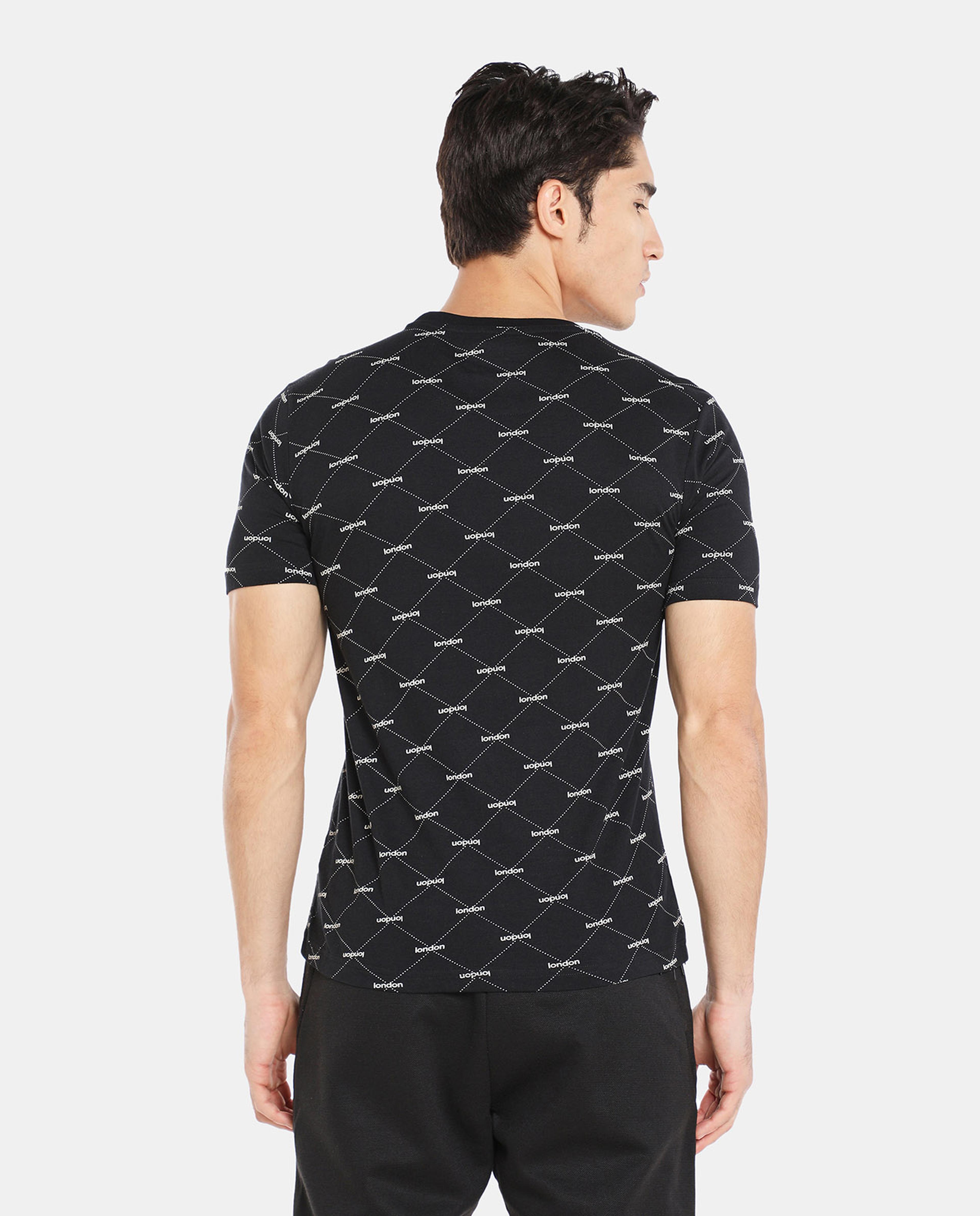 Black Cotton Casual Tee