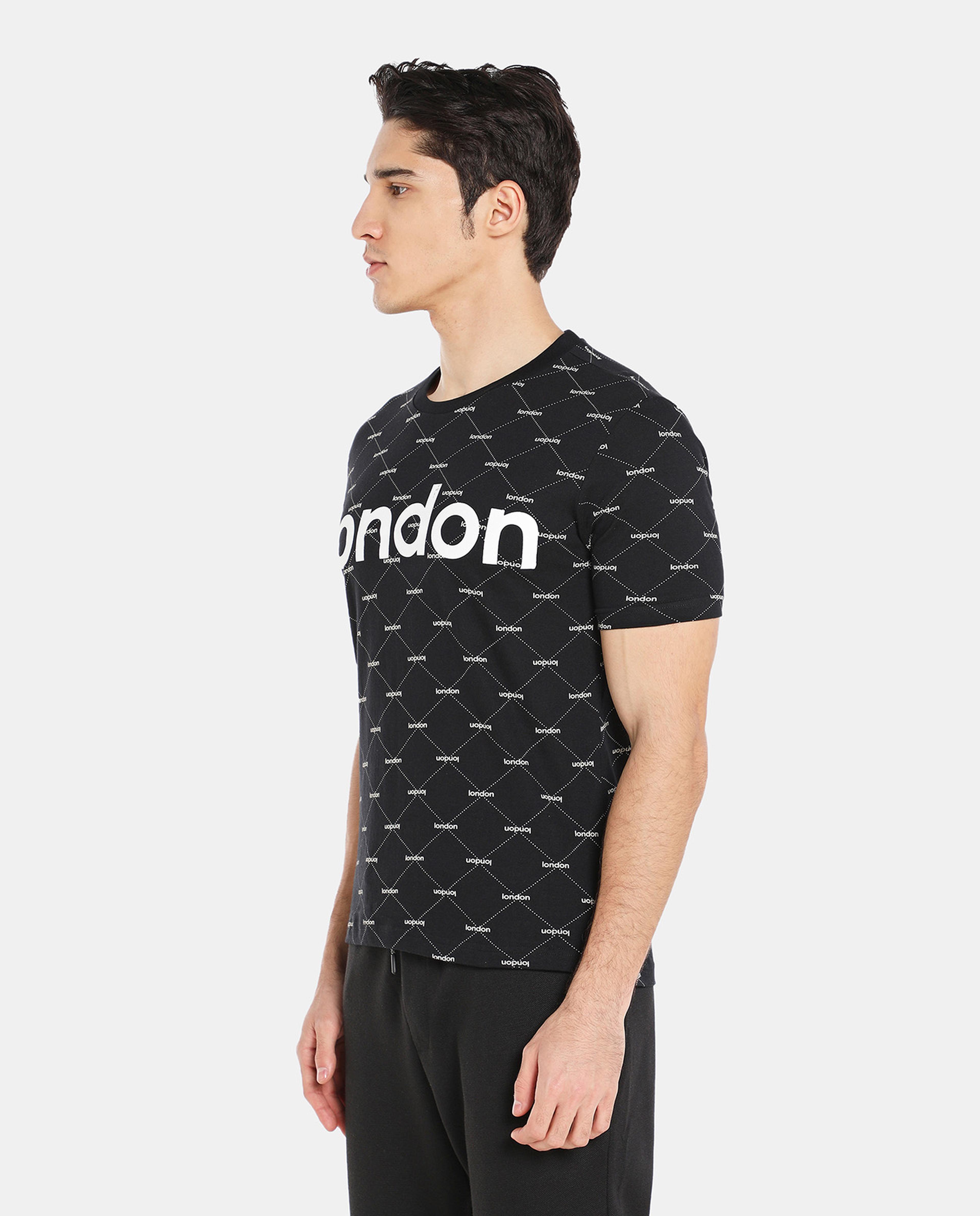 Black Cotton Casual Tee