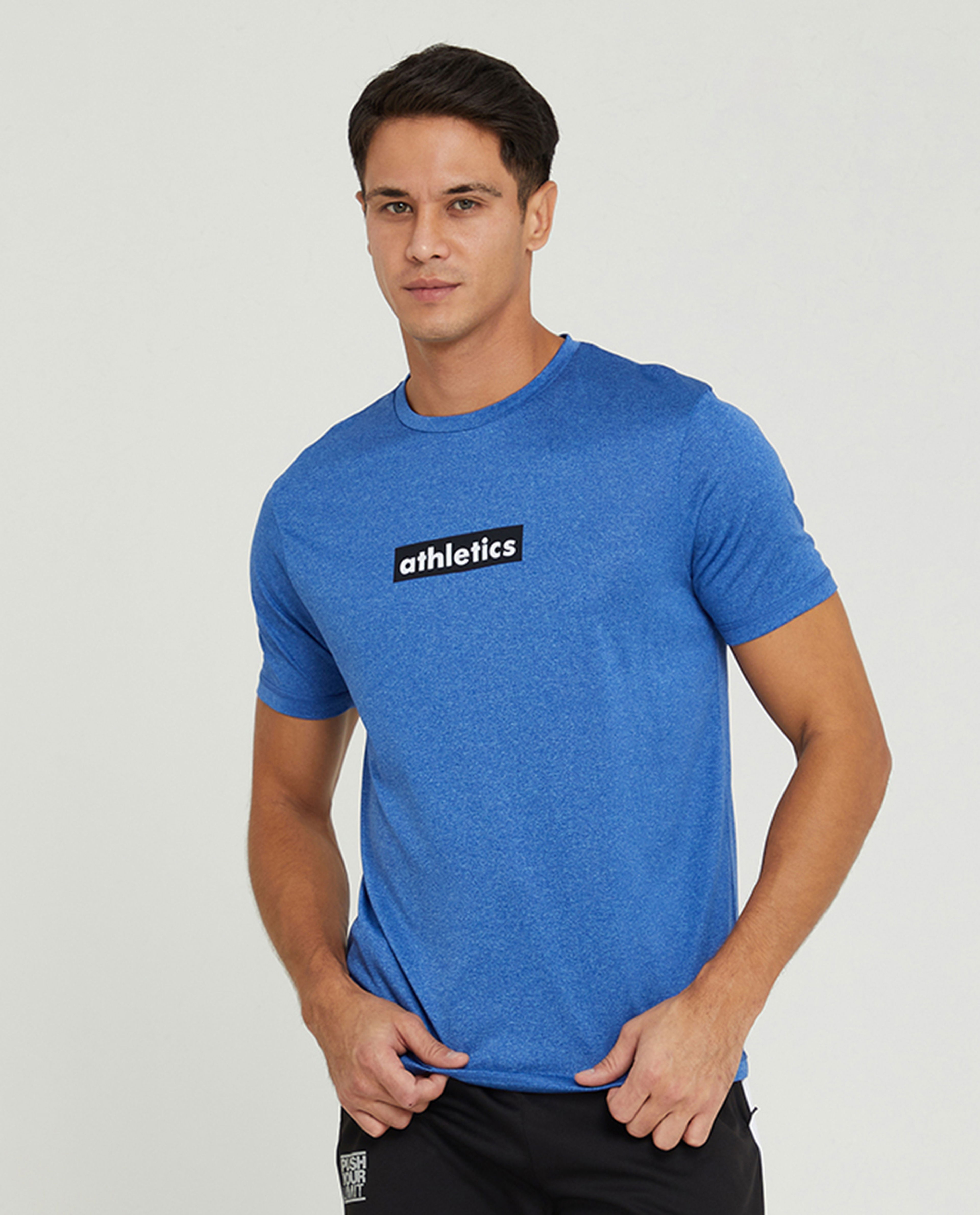 Blue Graphic Print Activewear Tee