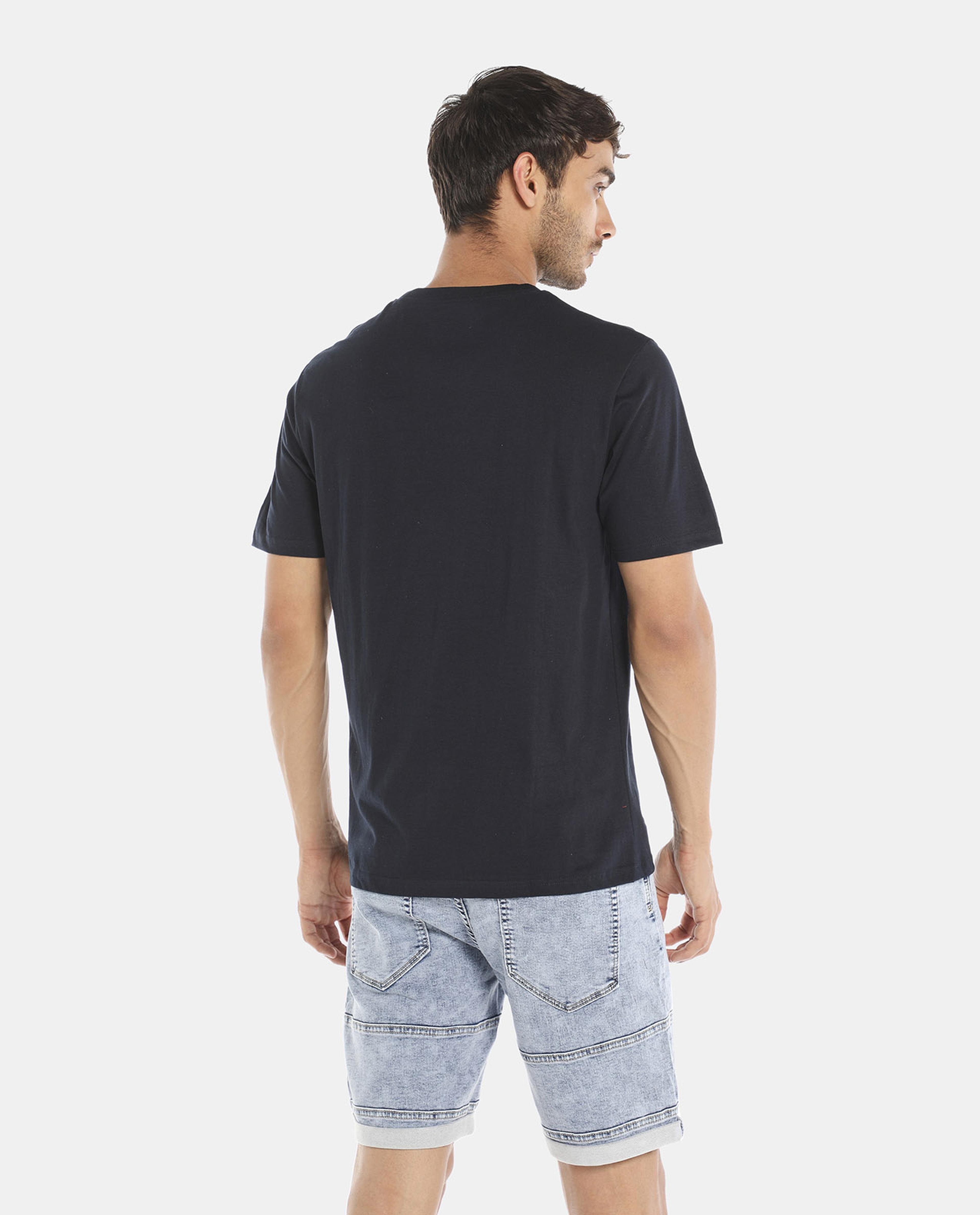 R&B Navy Blue Basic Regular Fit T-Shirt