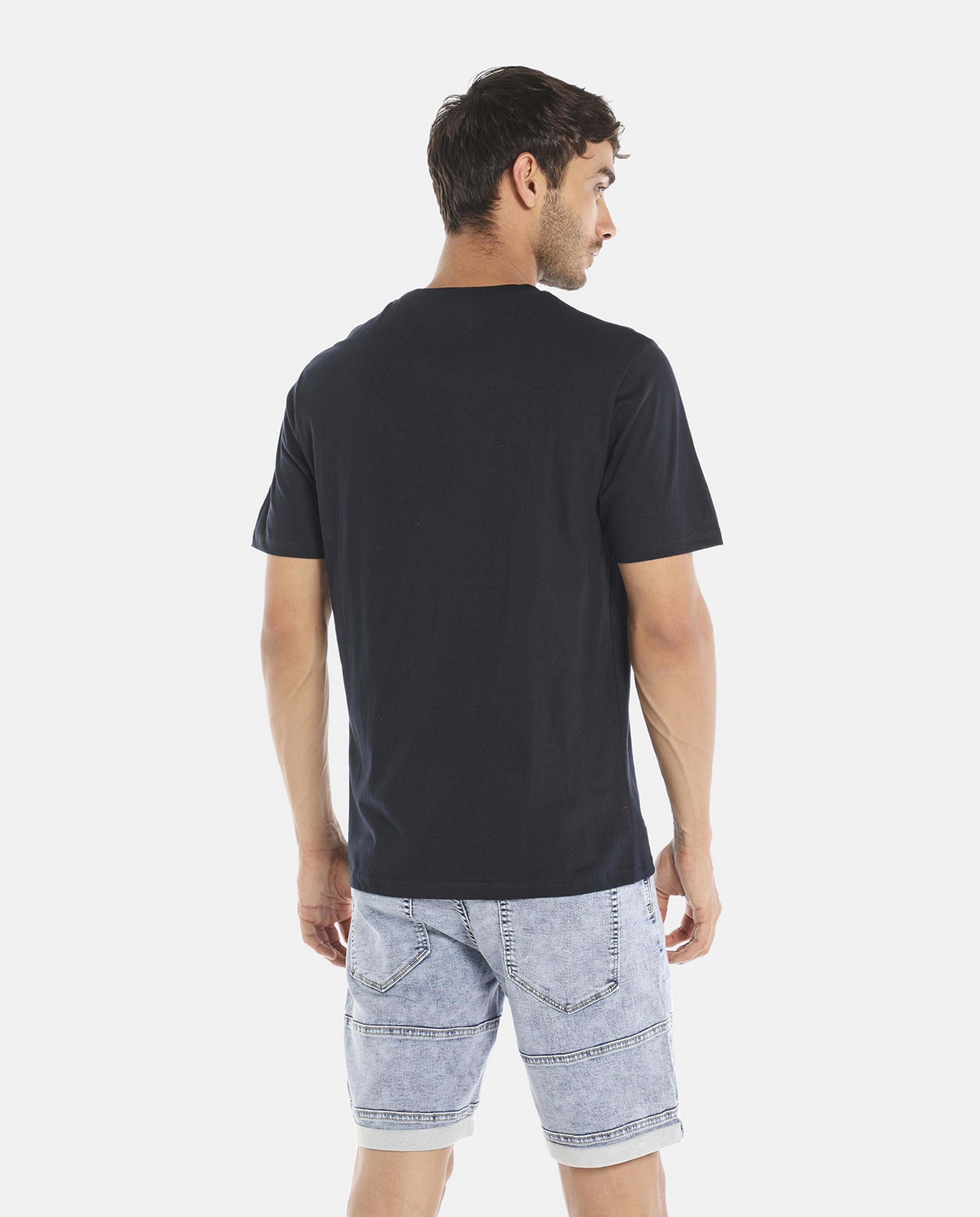R&B Navy Blue Basic Regular Fit T-Shirt