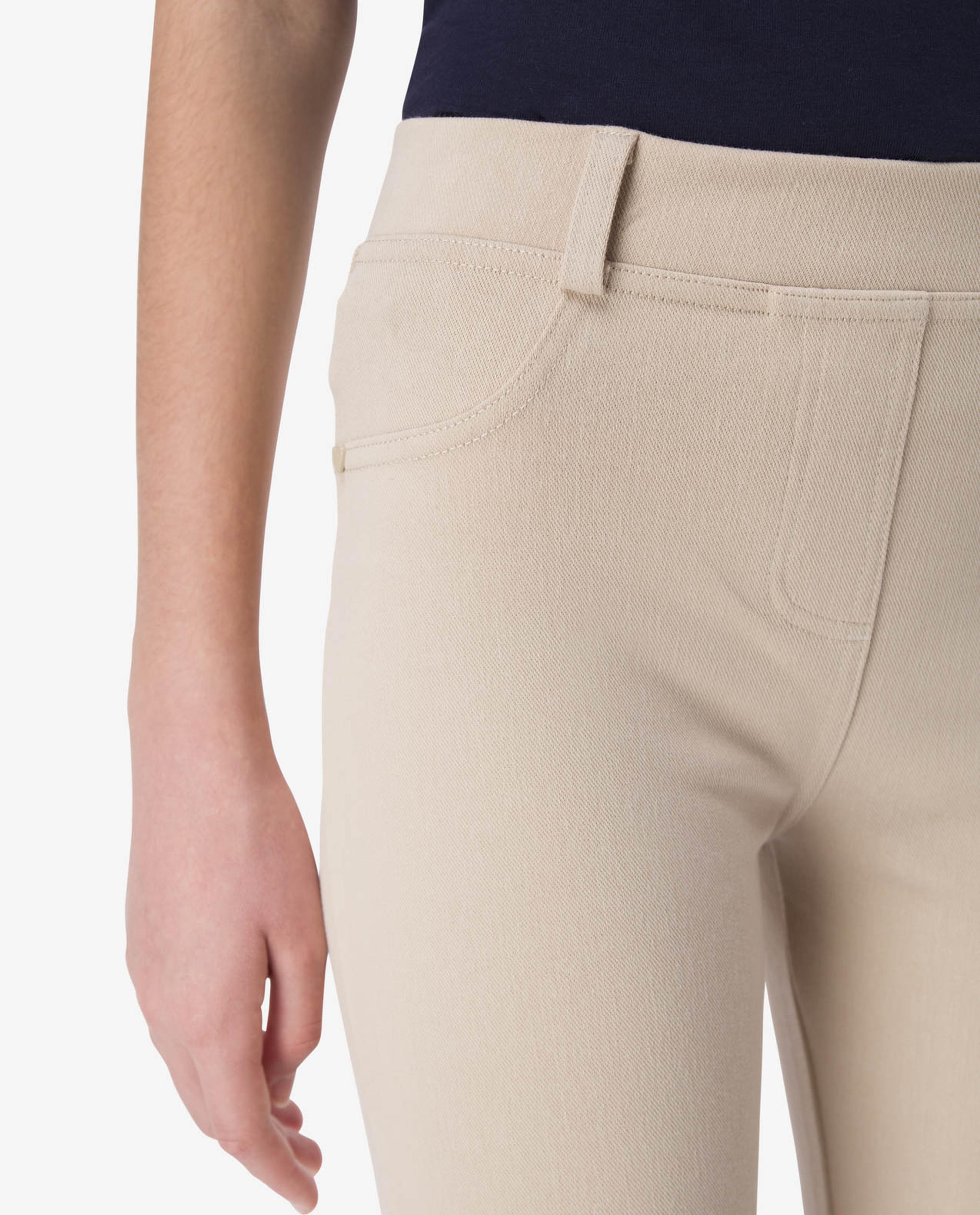 Beige Polyester Knit Pant