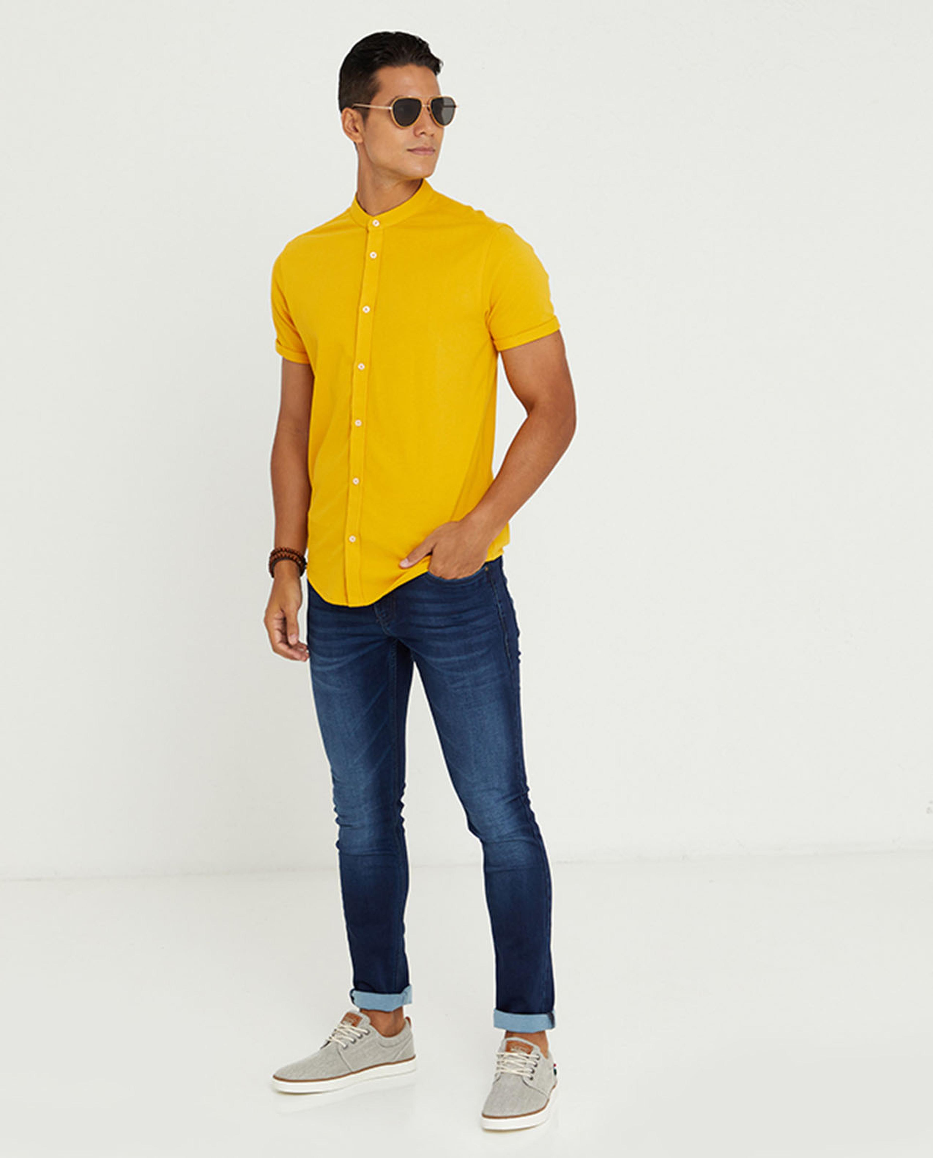 Yellow Half Sleeve Shirt