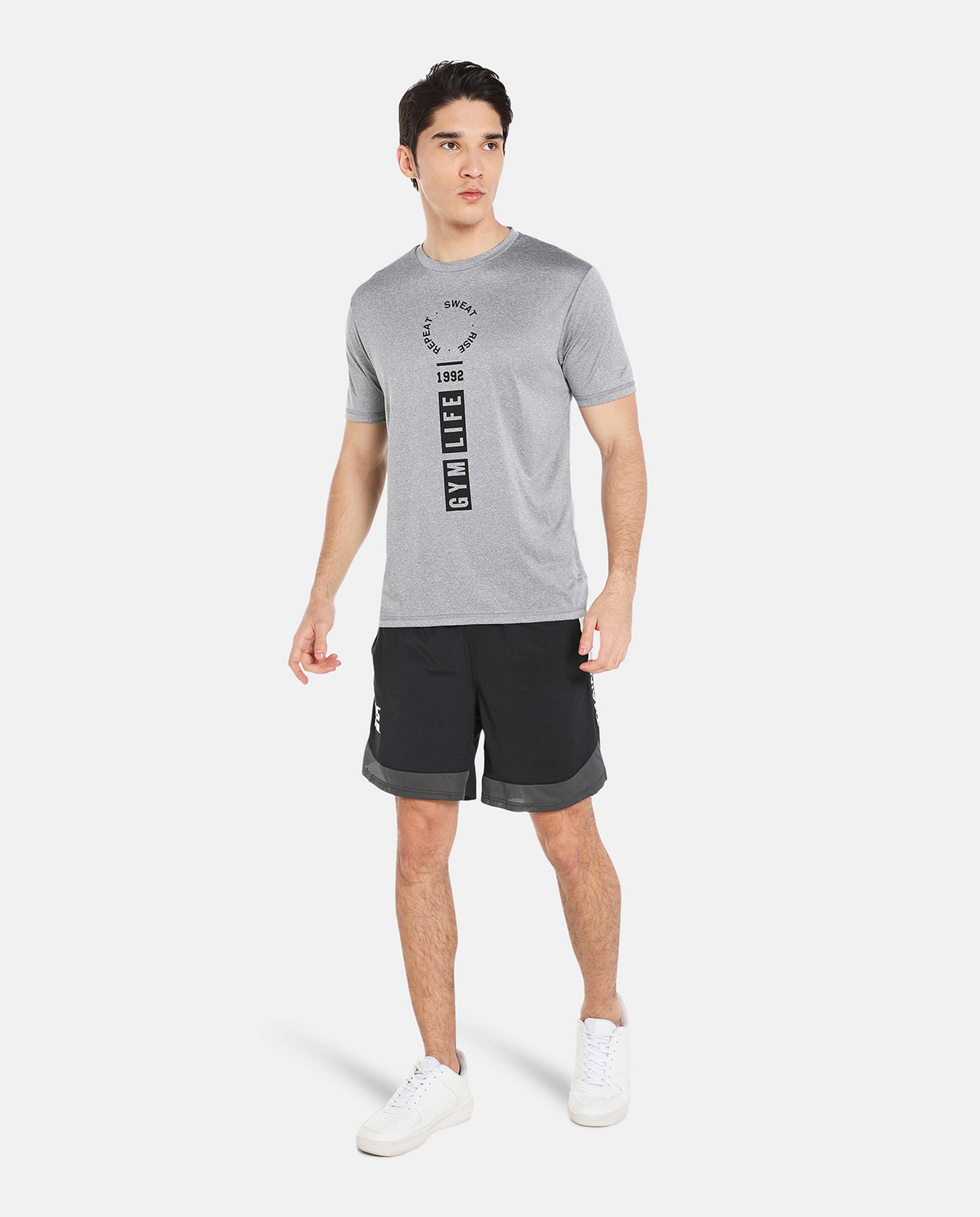 Grey Polyester Graphic Tee