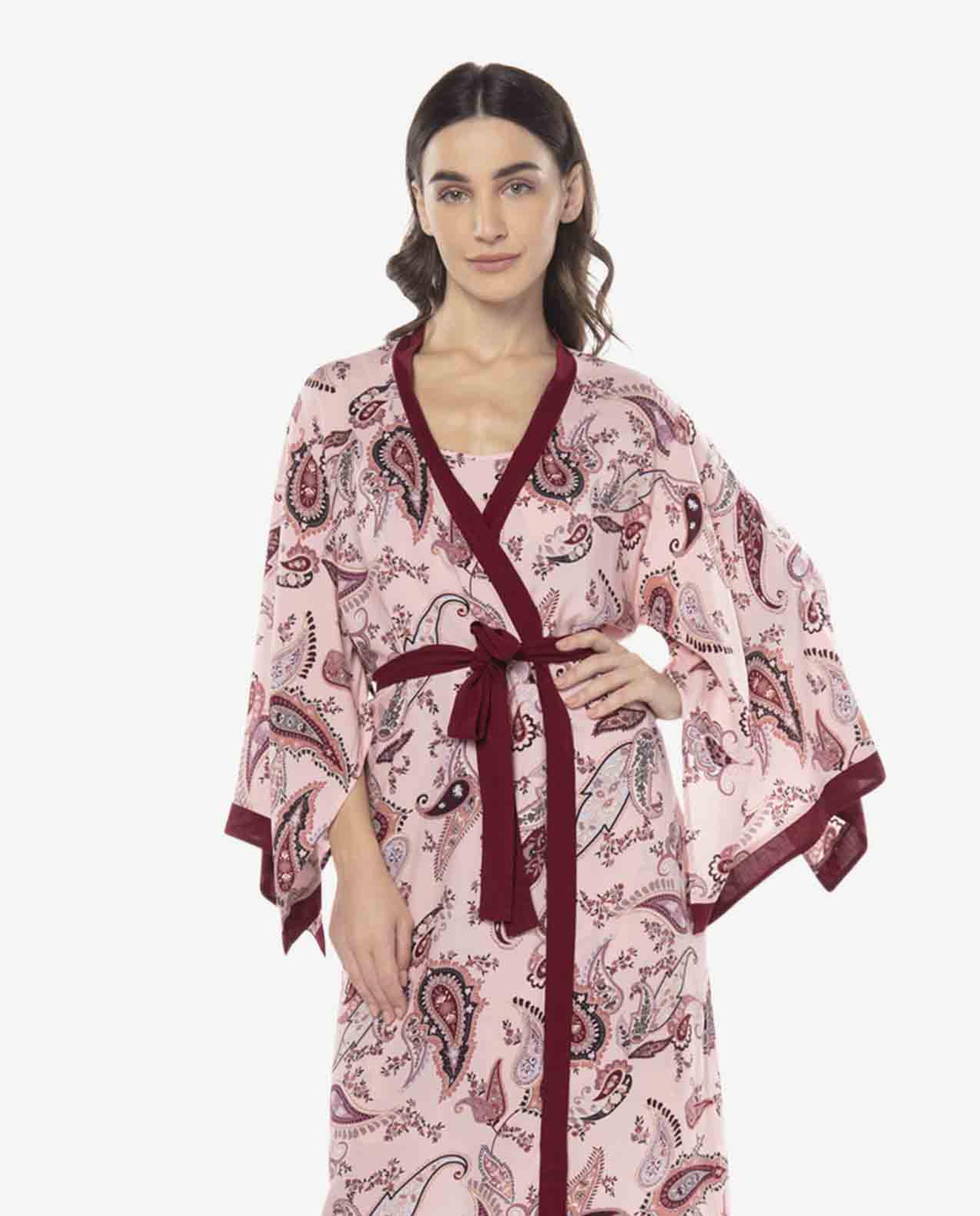Pink Paisley Mid Robe