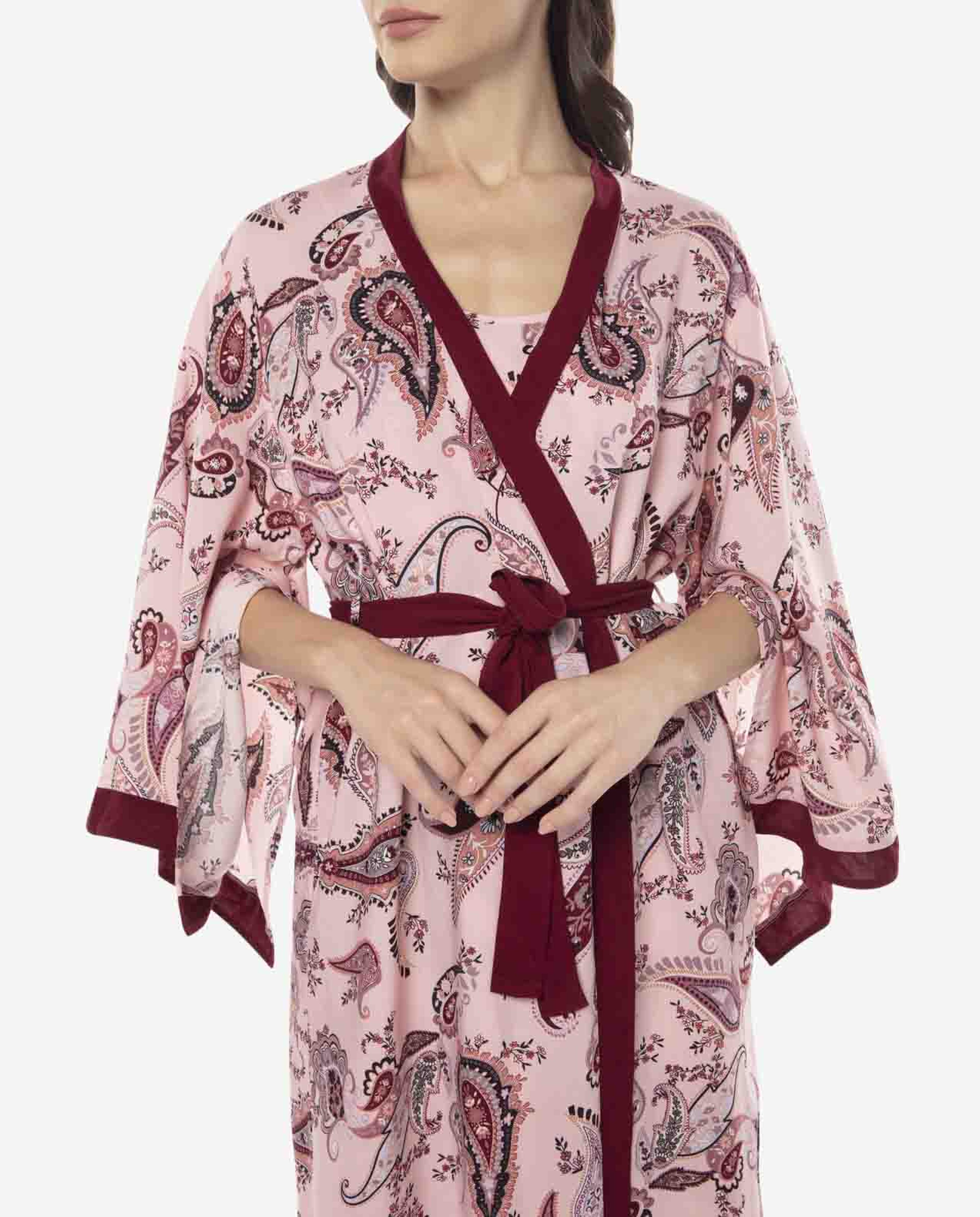 Pink Paisley Mid Robe