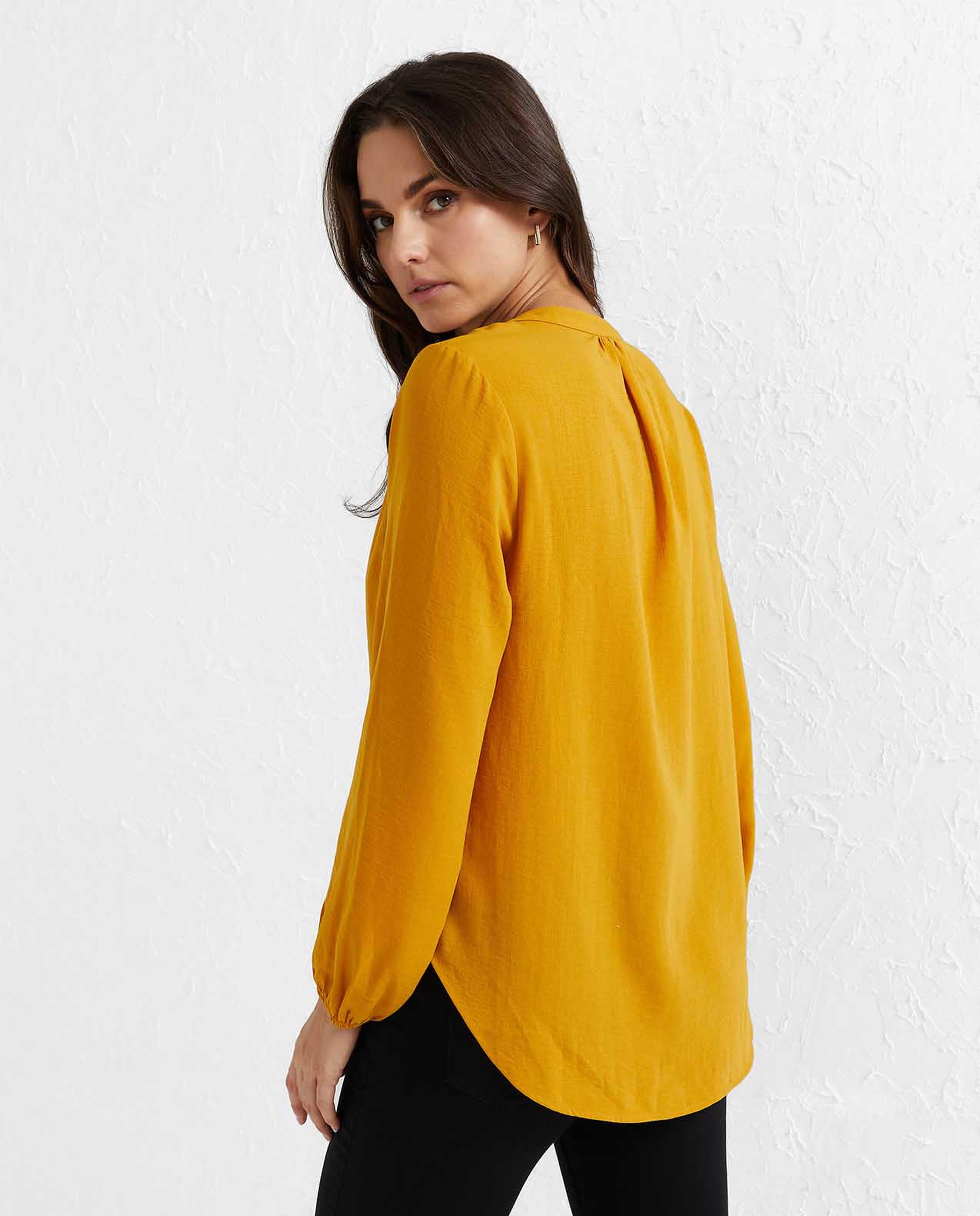 Yellow Woven Printed Top