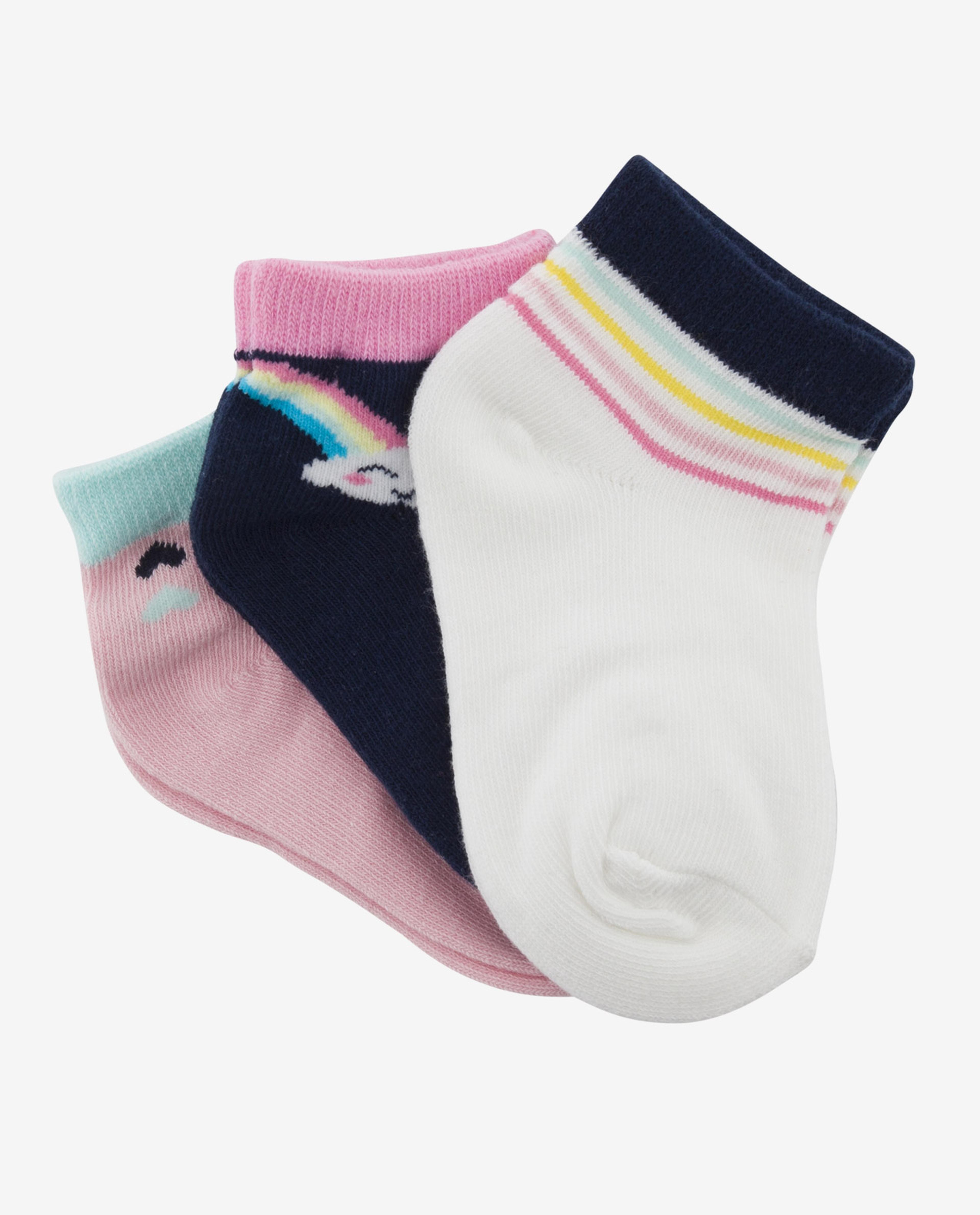 Multi Ankle Socks-Pack Of 3