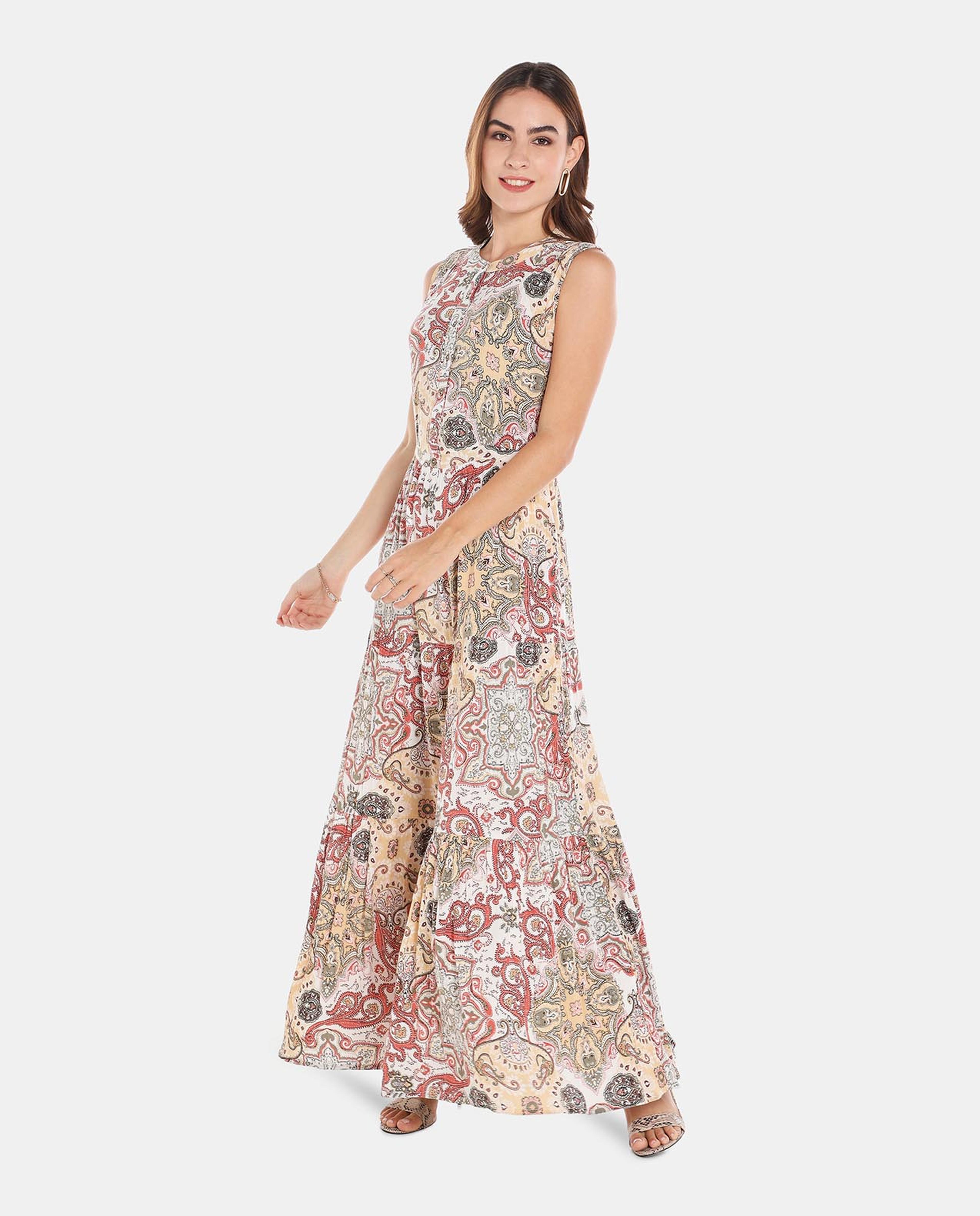 White Viscose Maxi Dress