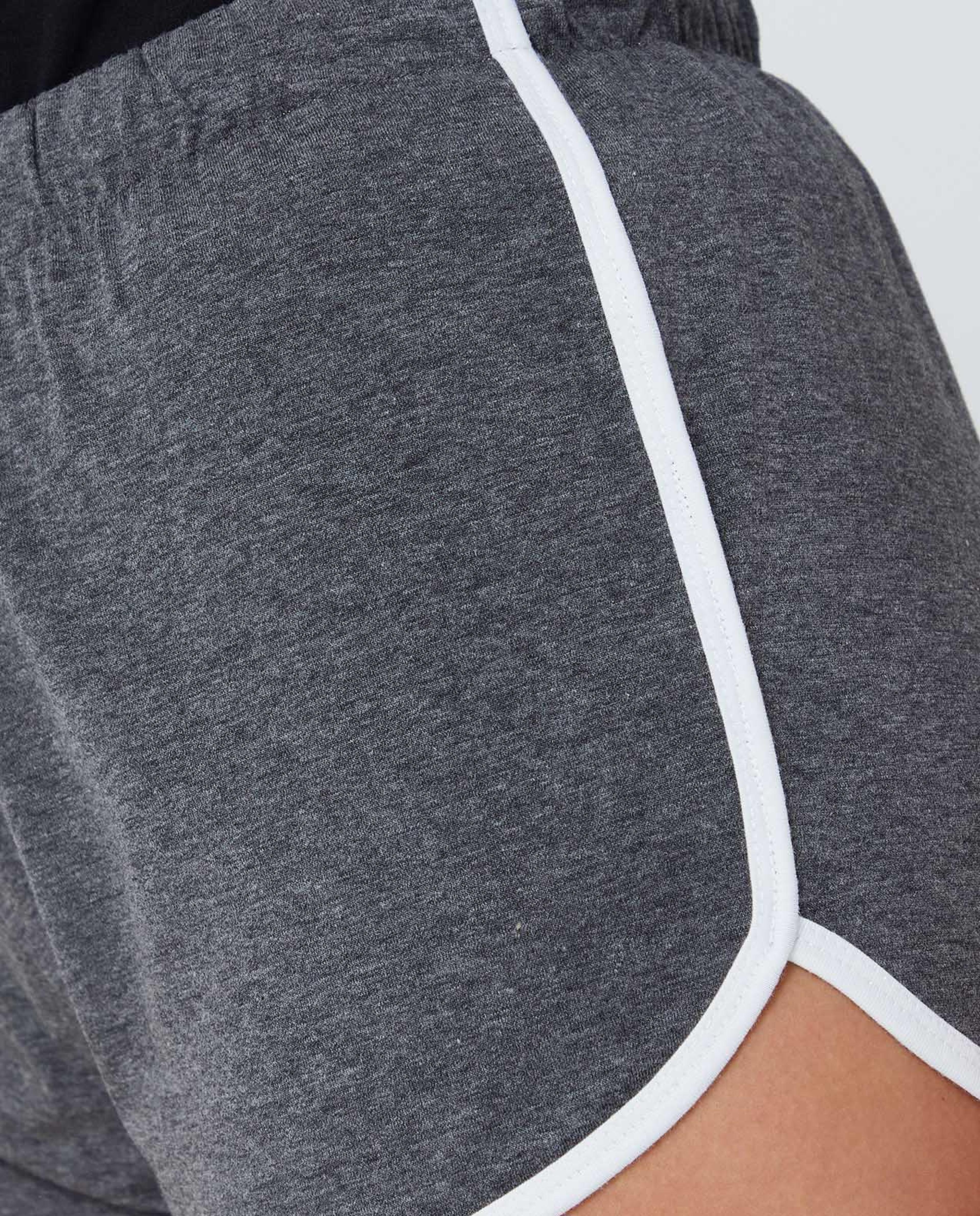 Grey Melange Activewear Shorts
