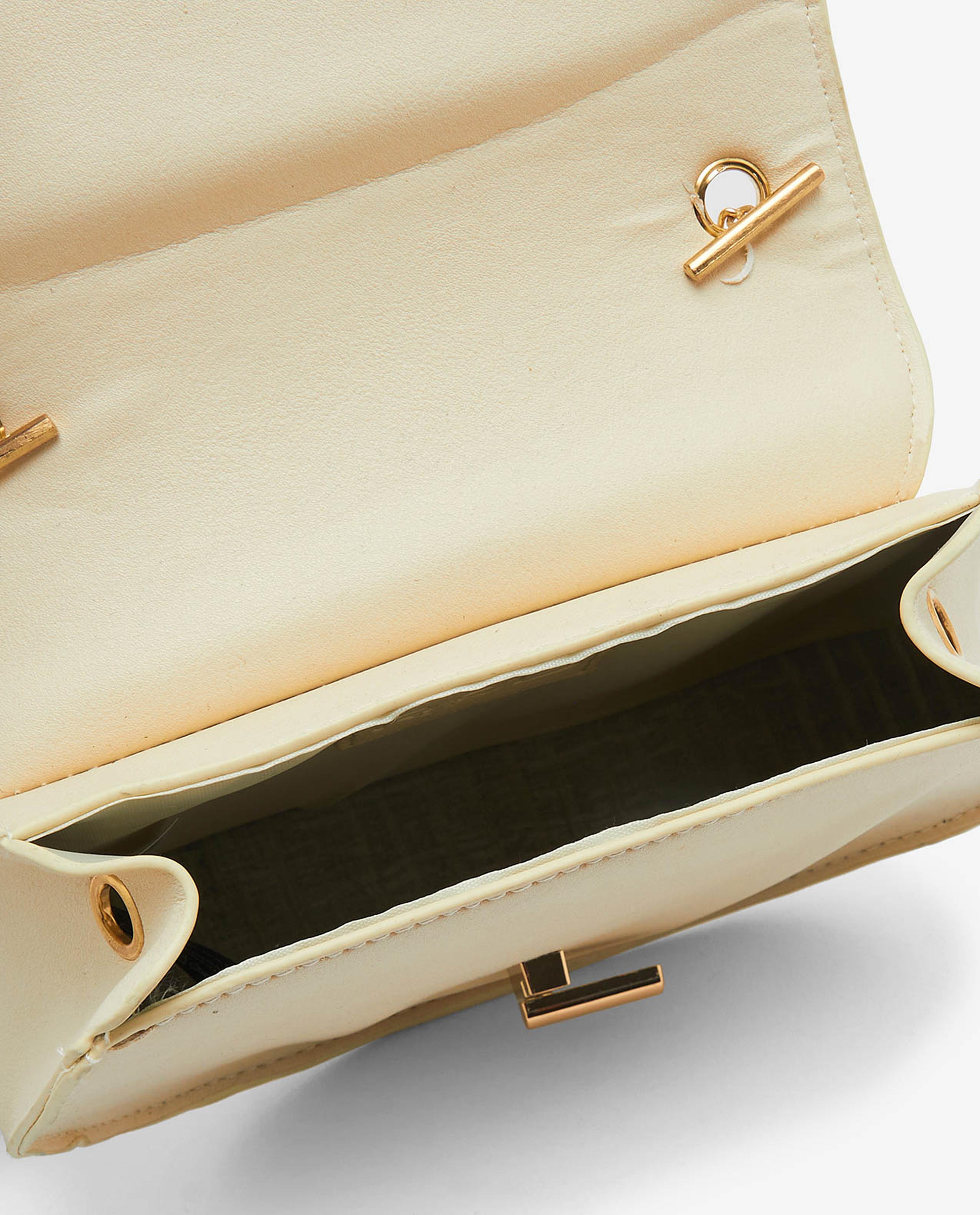 White Solid Satchel Bag