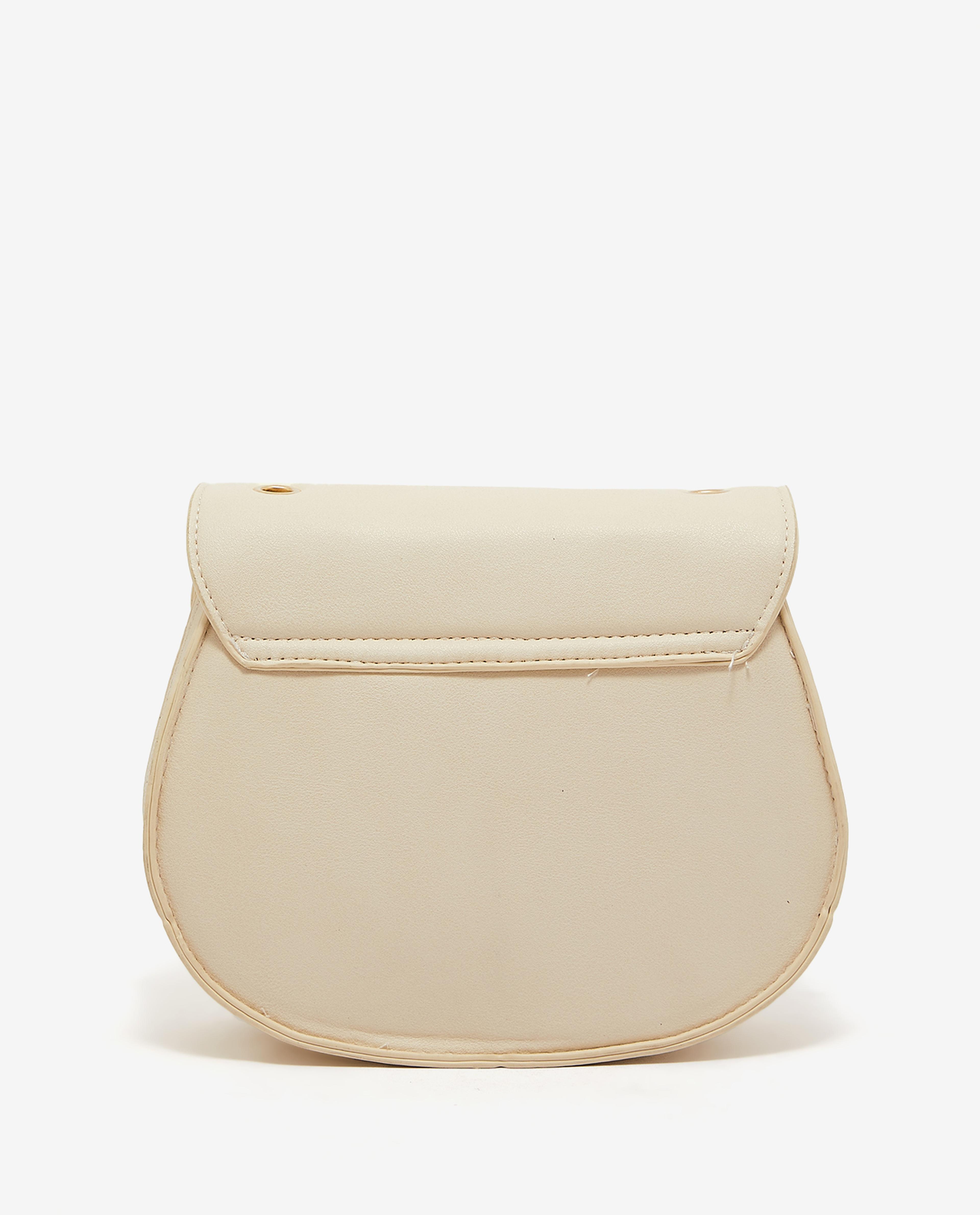 White Solid Satchel Bag