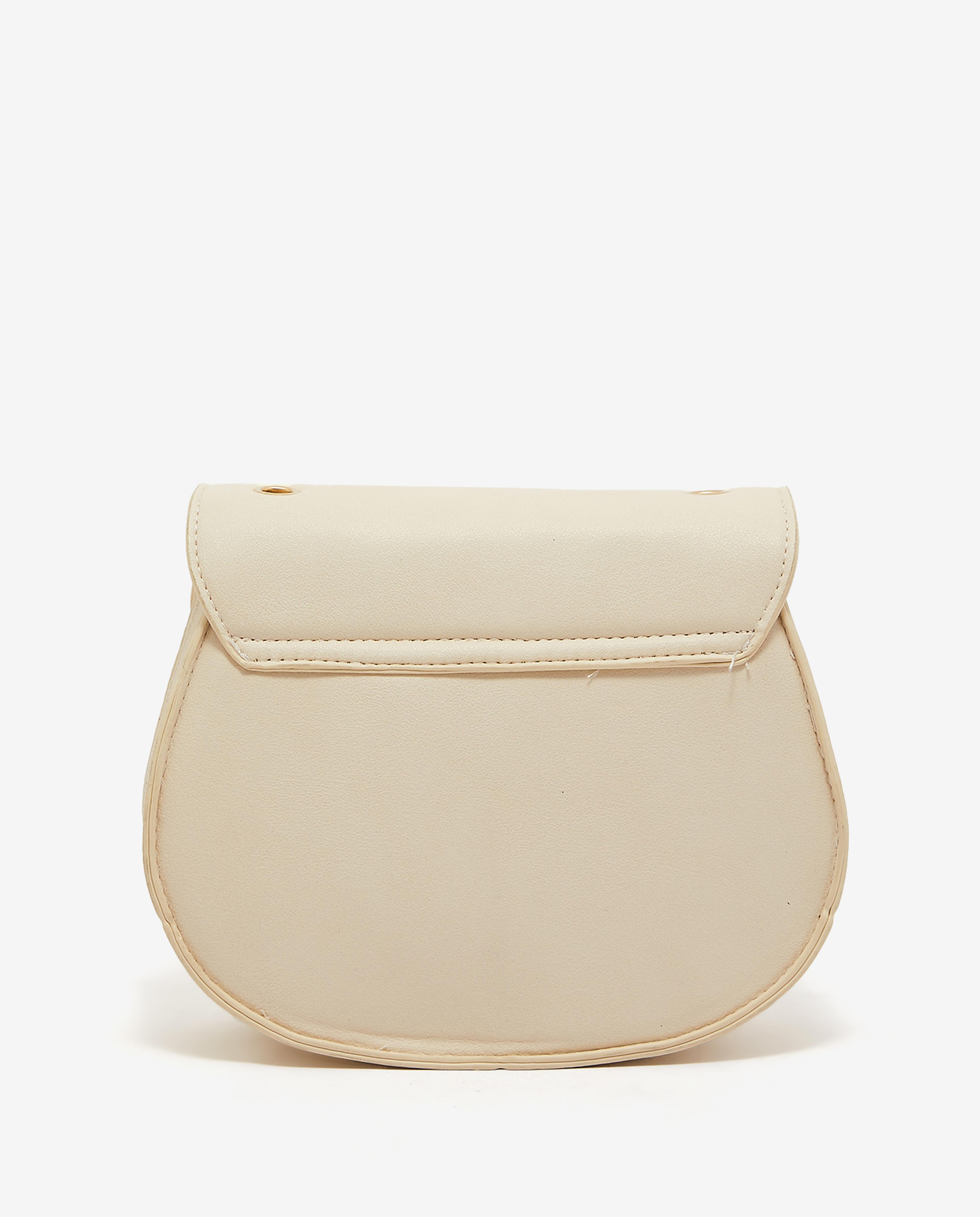 White Solid Satchel Bag