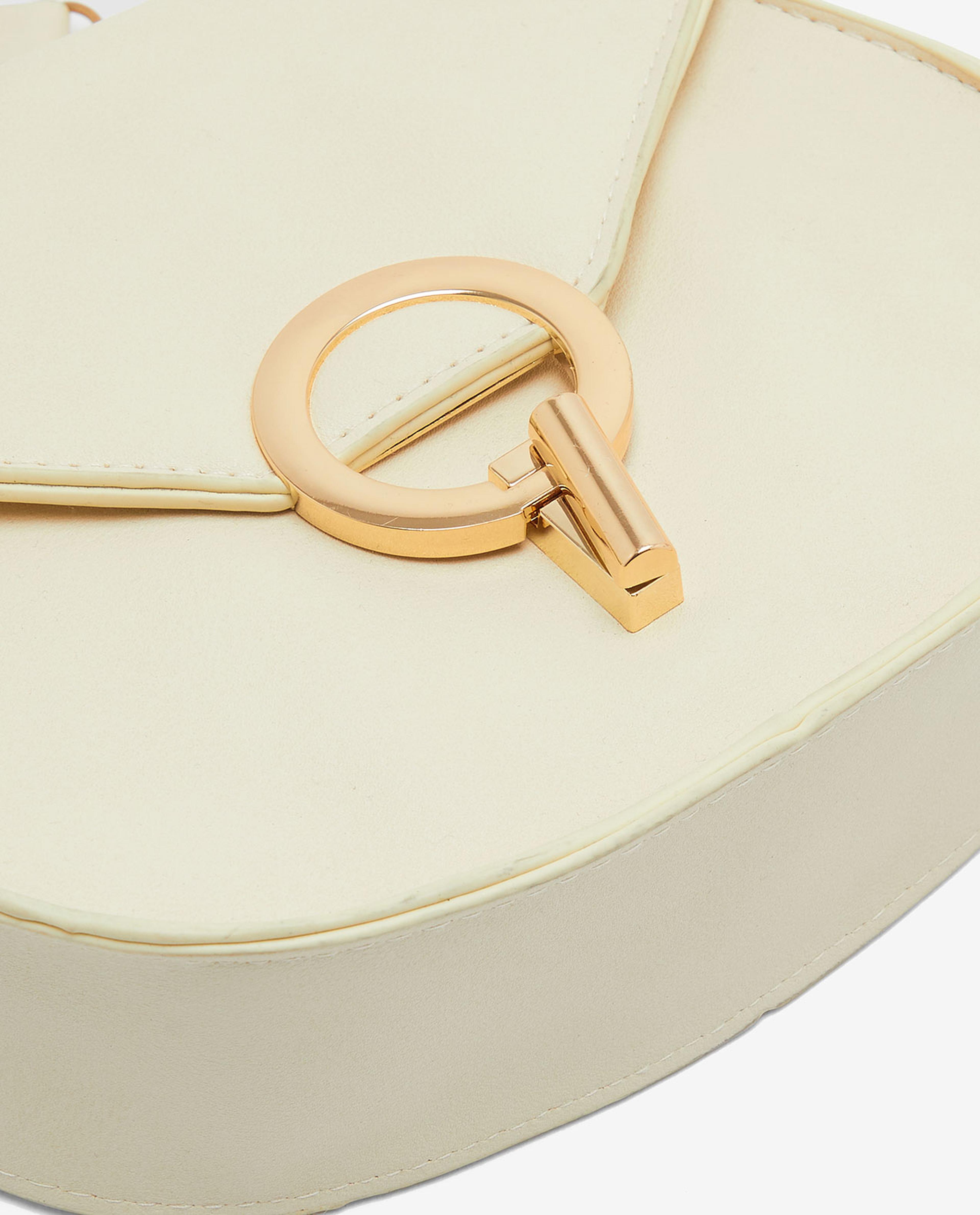 White Solid Satchel Bag