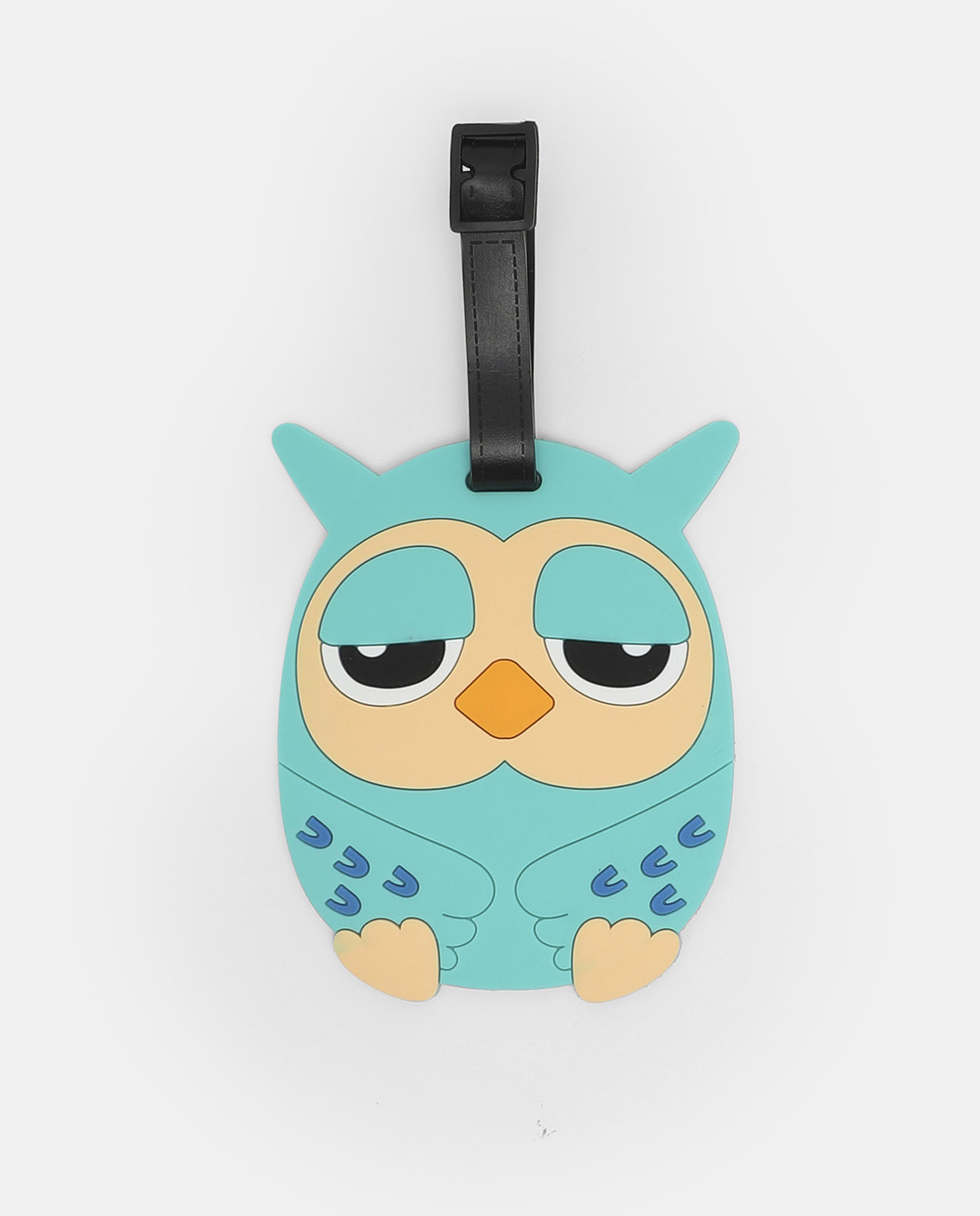 R&B Green Owl Printed Luggage Tag