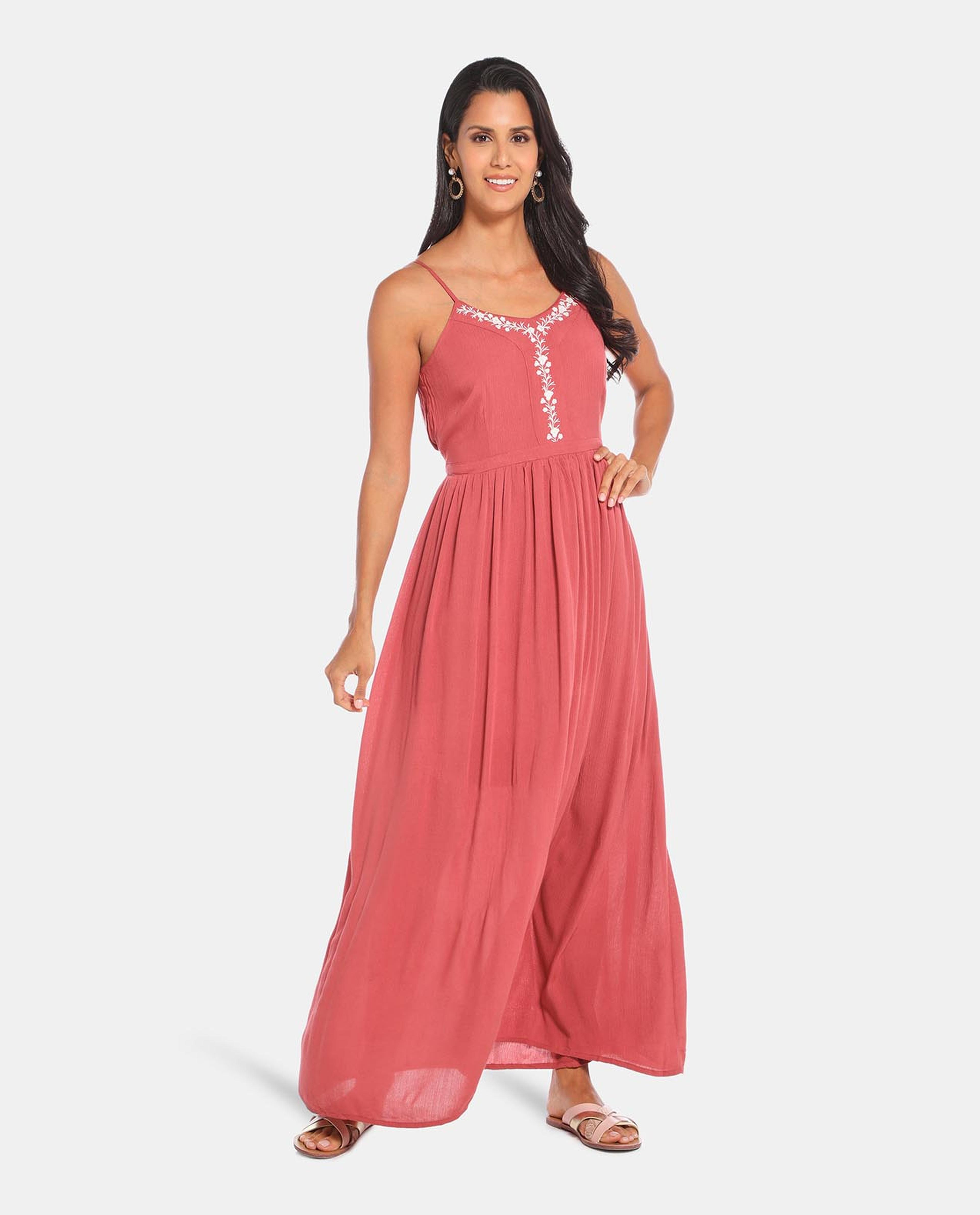 Dusty Pink Casual Wear Maxi Dress