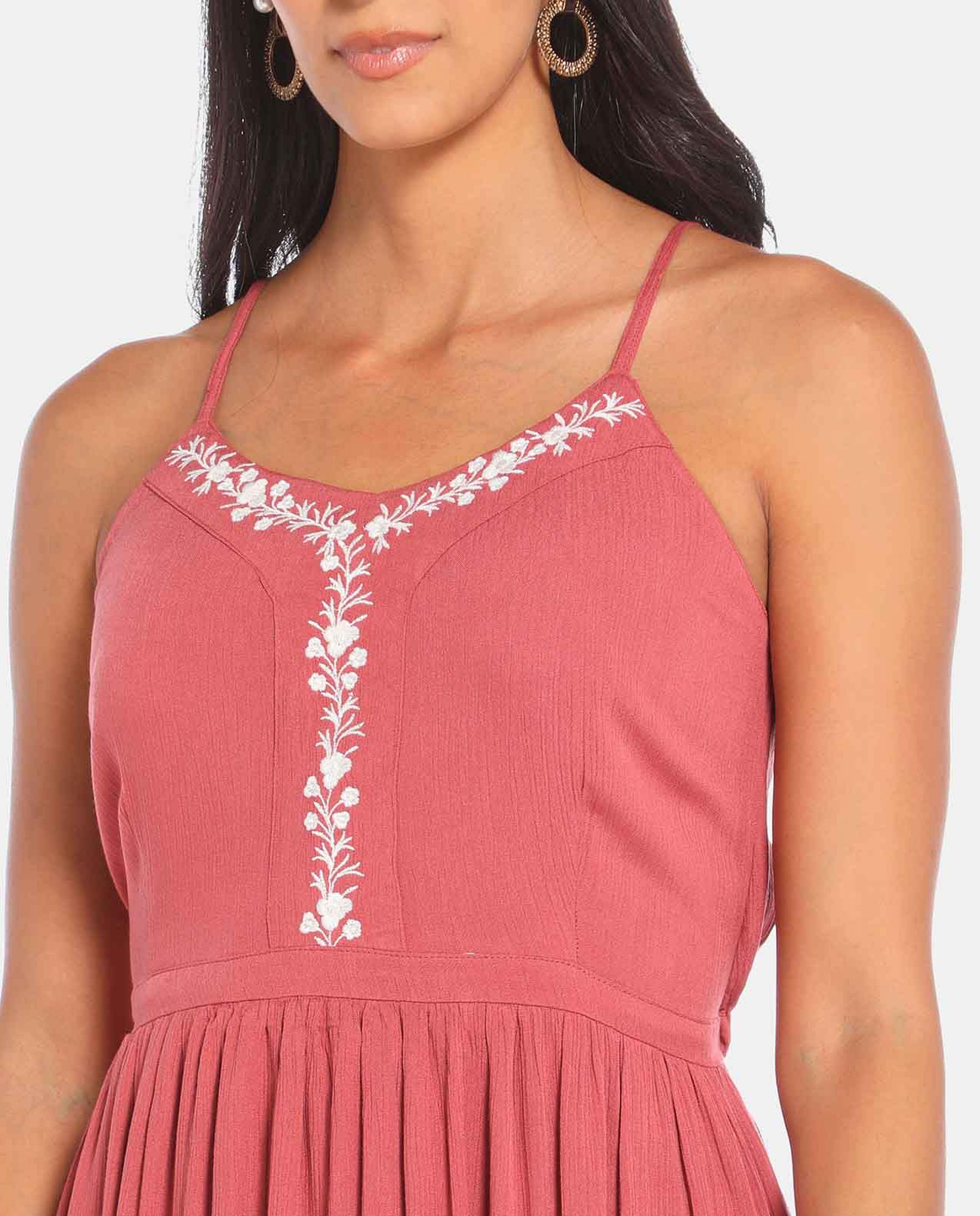 Dusty Pink Casual Wear Maxi Dress