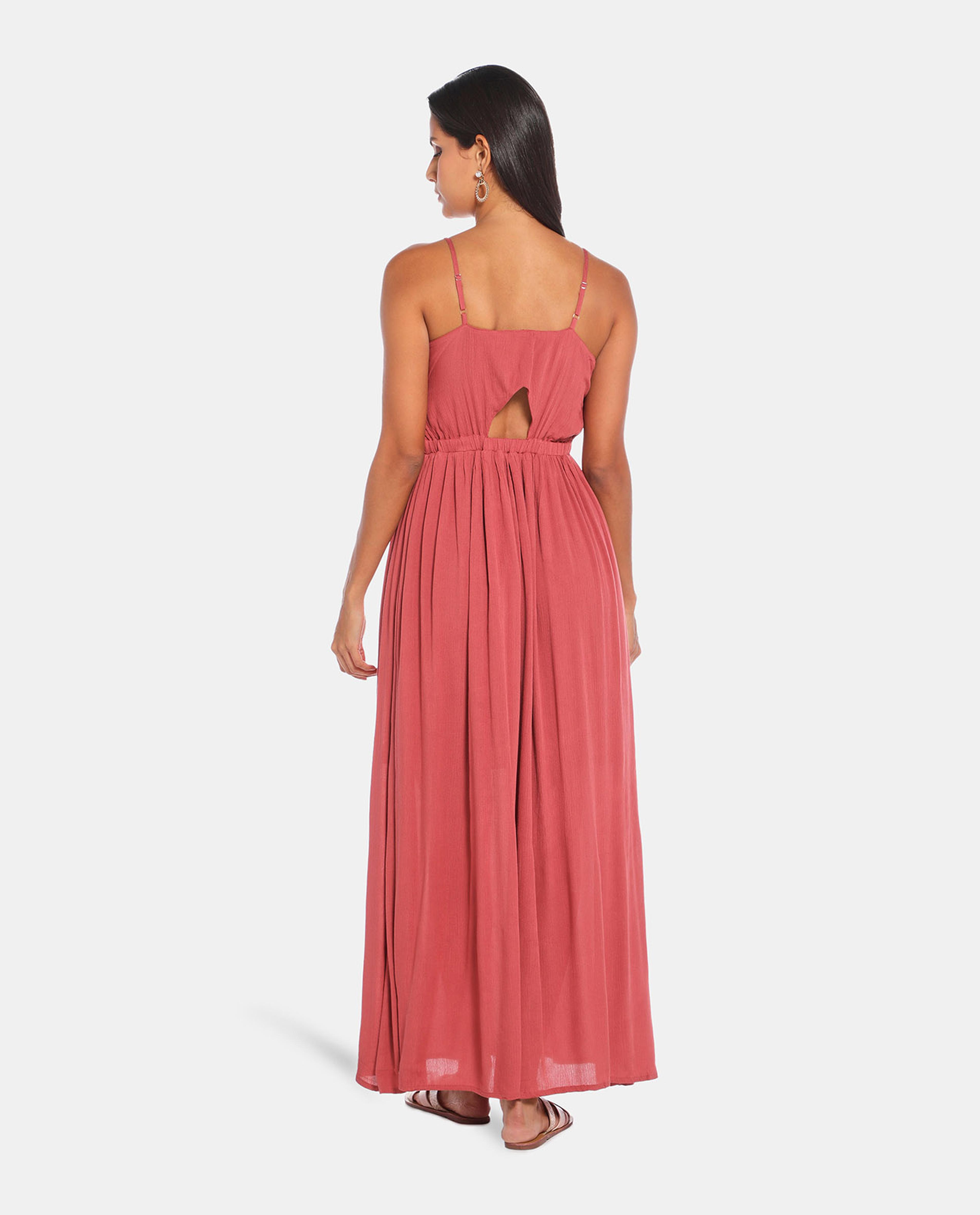 Dusty Pink Casual Wear Maxi Dress