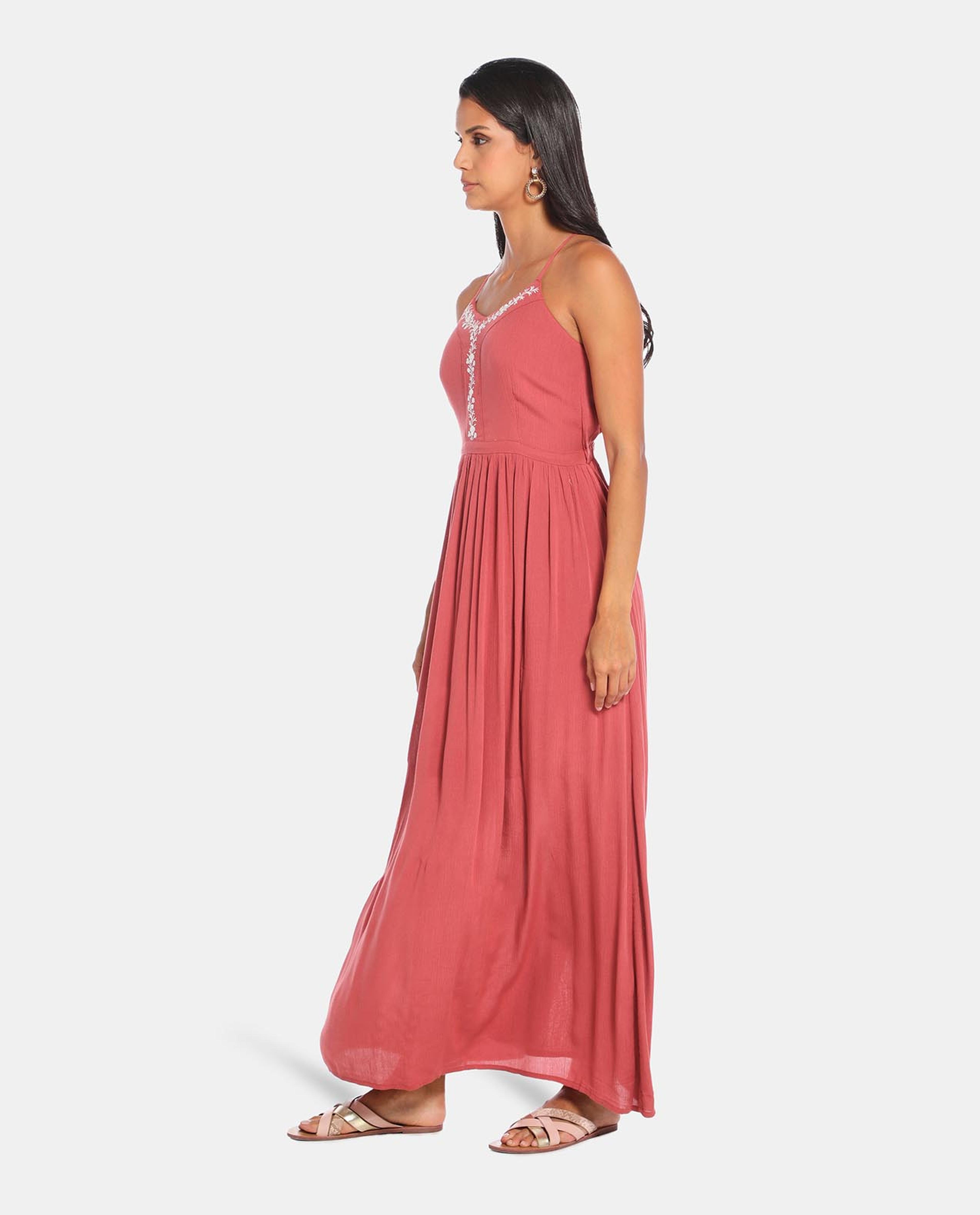 Dusty Pink Casual Wear Maxi Dress