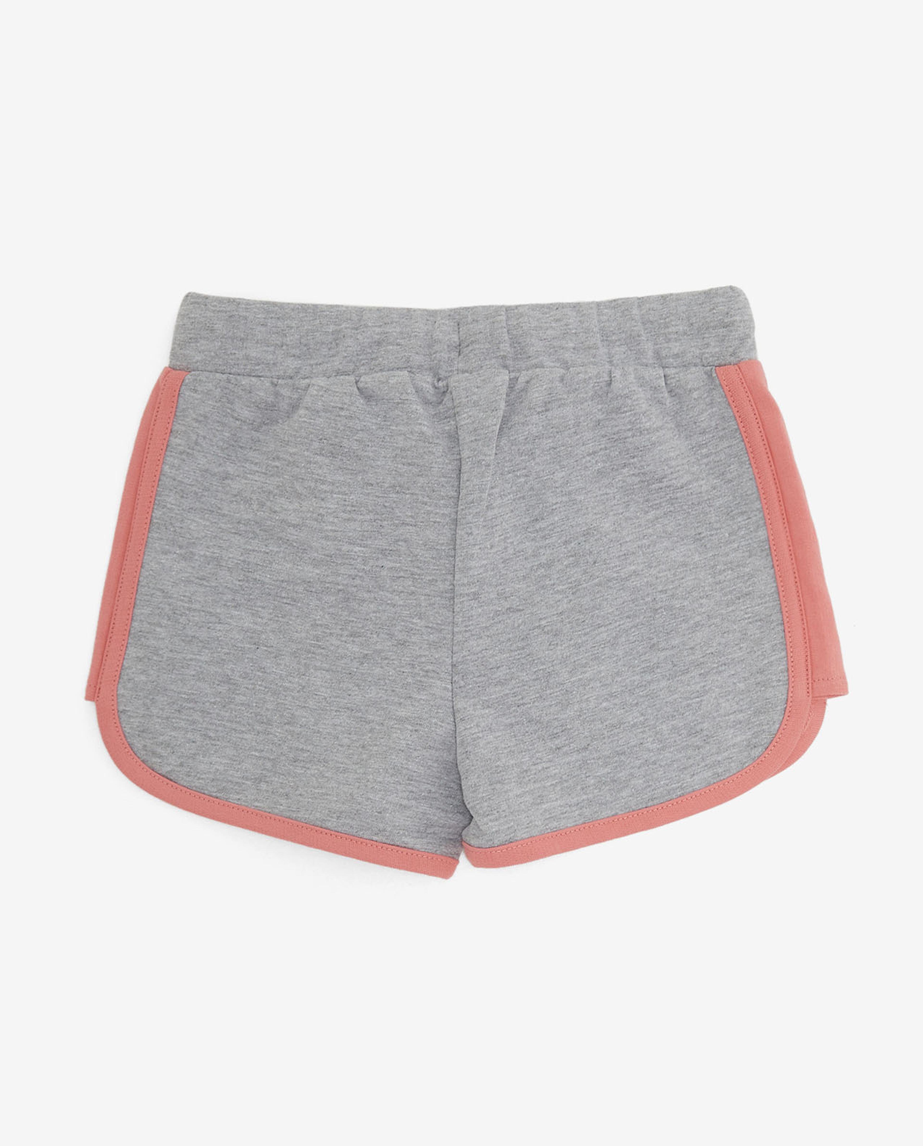 Grey Knit Shorts For Girls