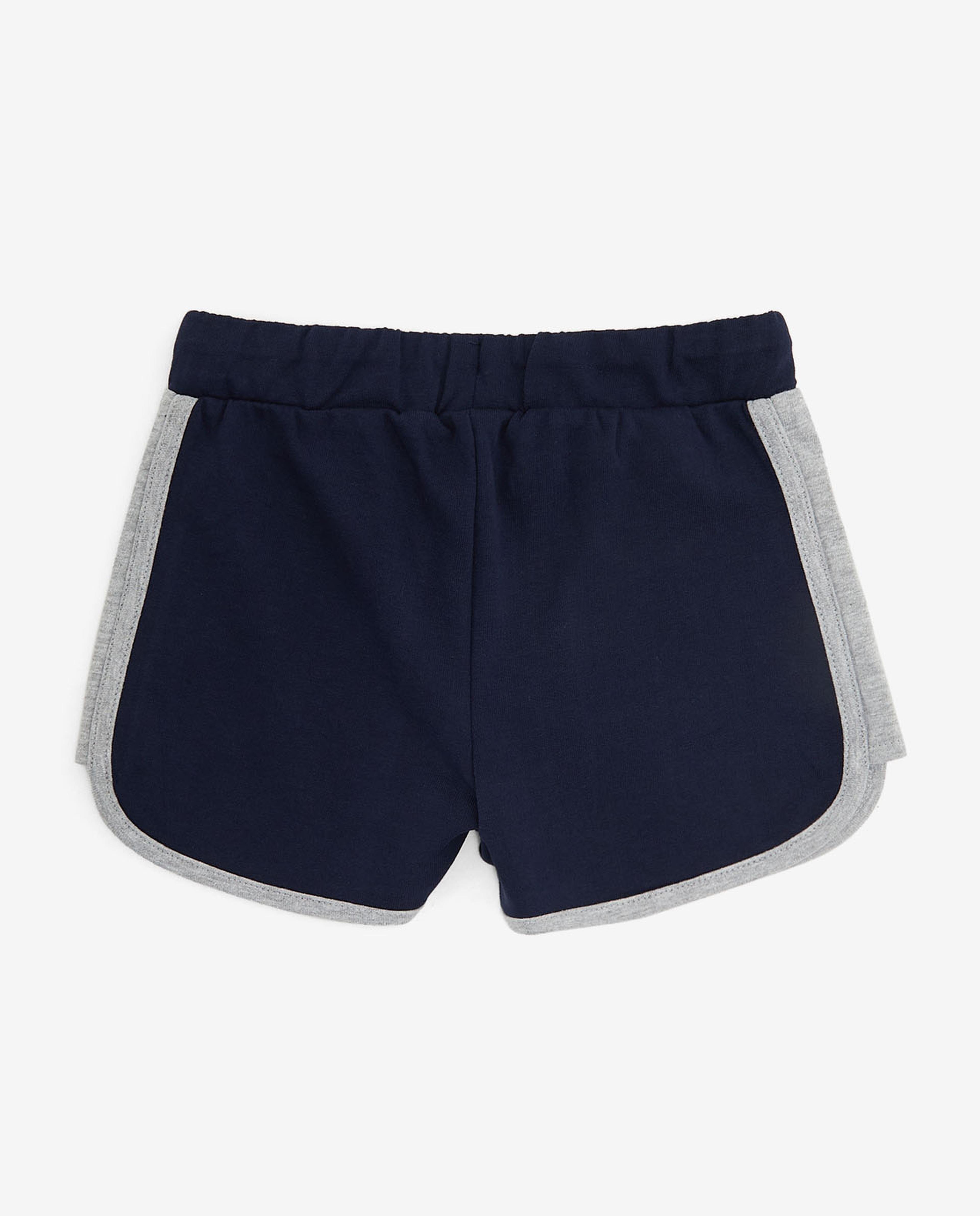 Blue Knit Shorts For Girls
