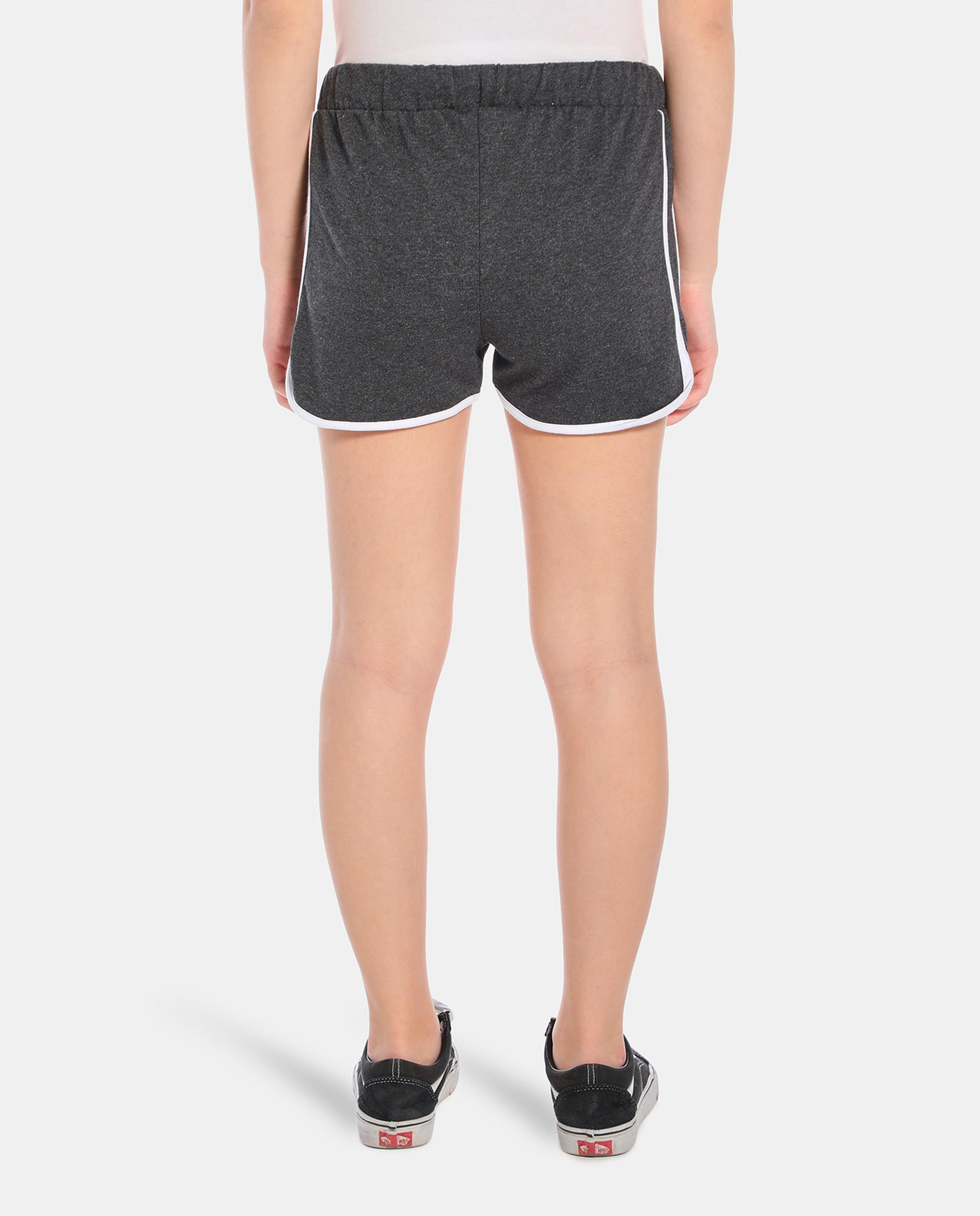 Grey Printed Casual Shorts