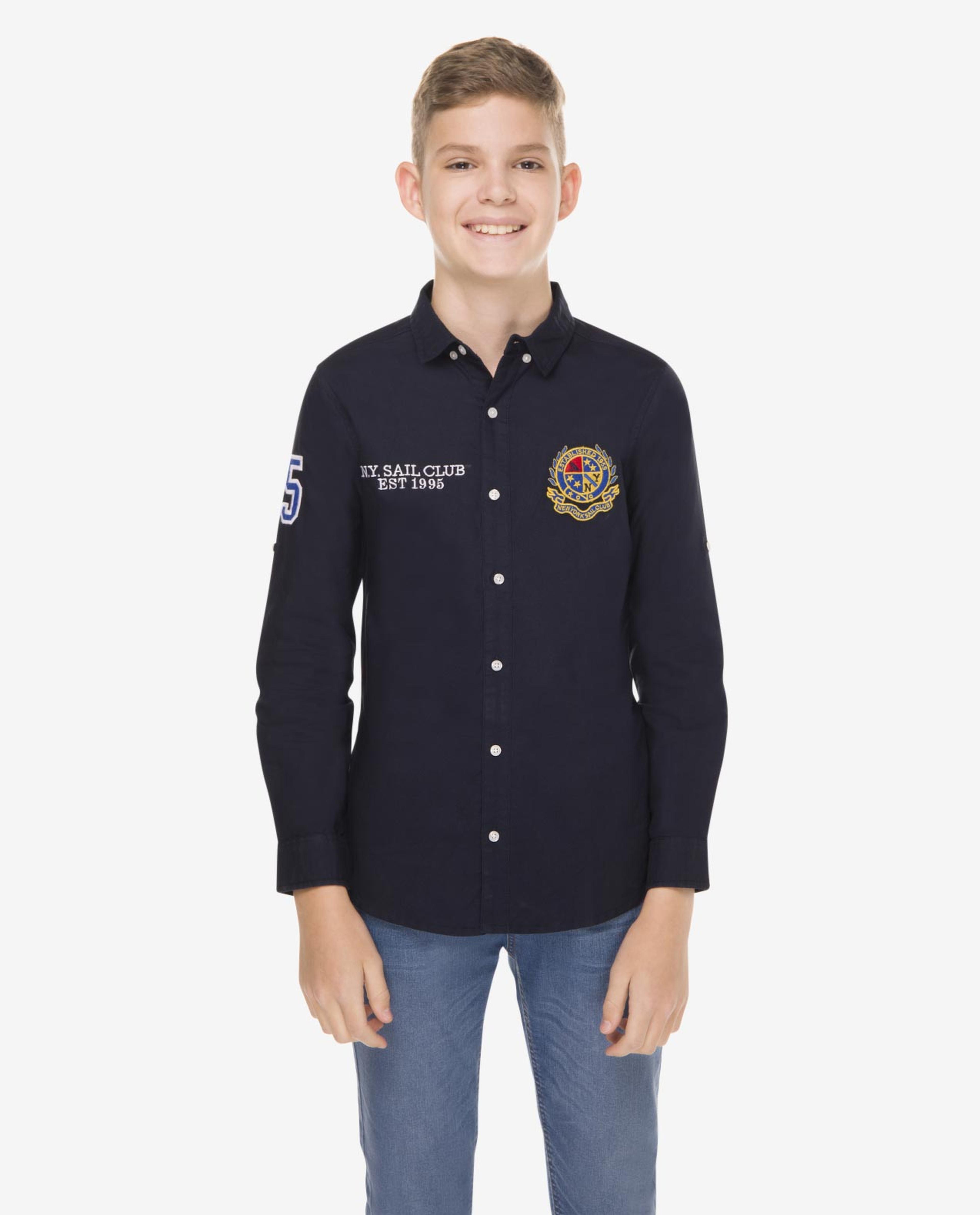 Blue Woven Fashion Shirt