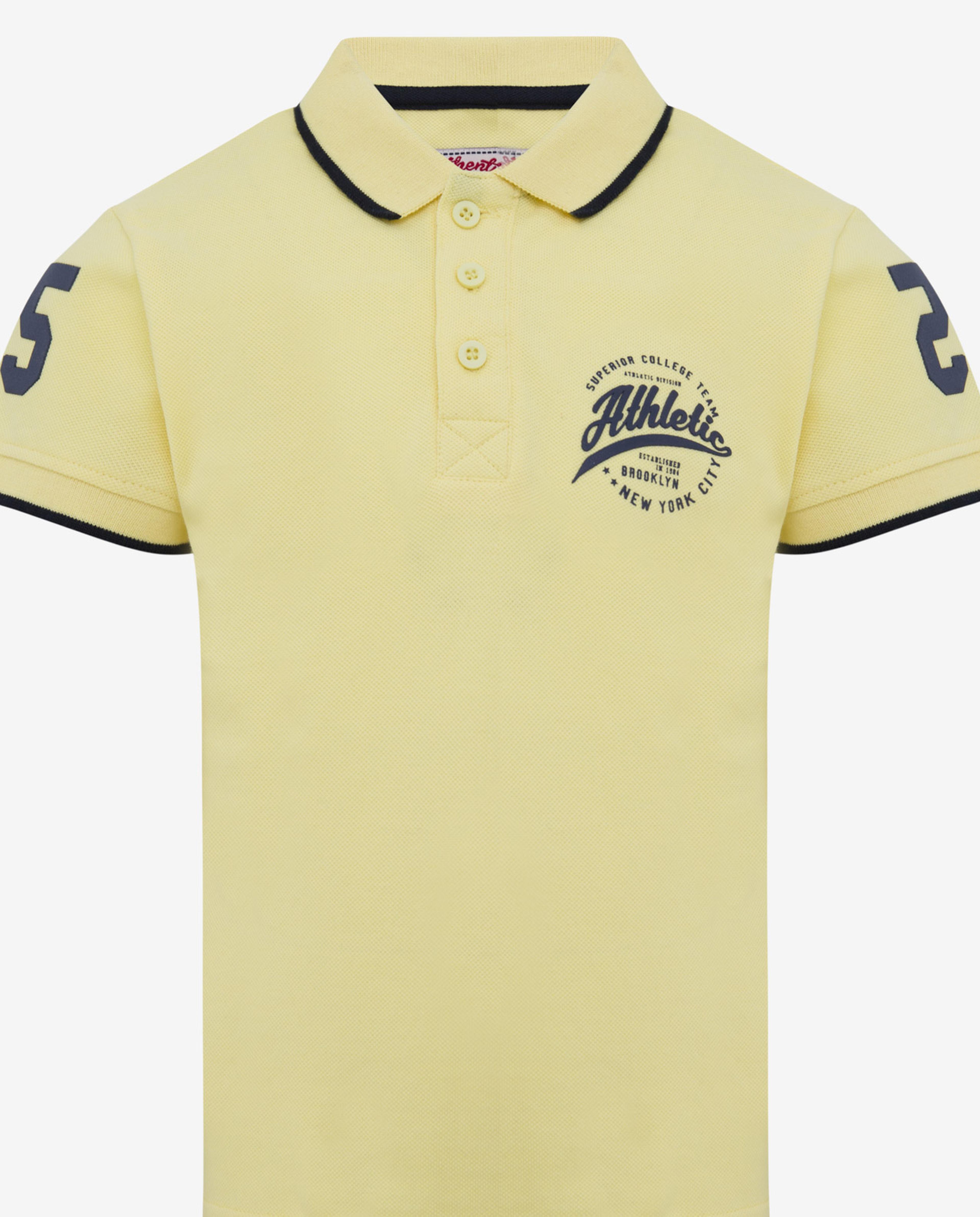Yellow Basic Polo Short Sleeve T-Shirt