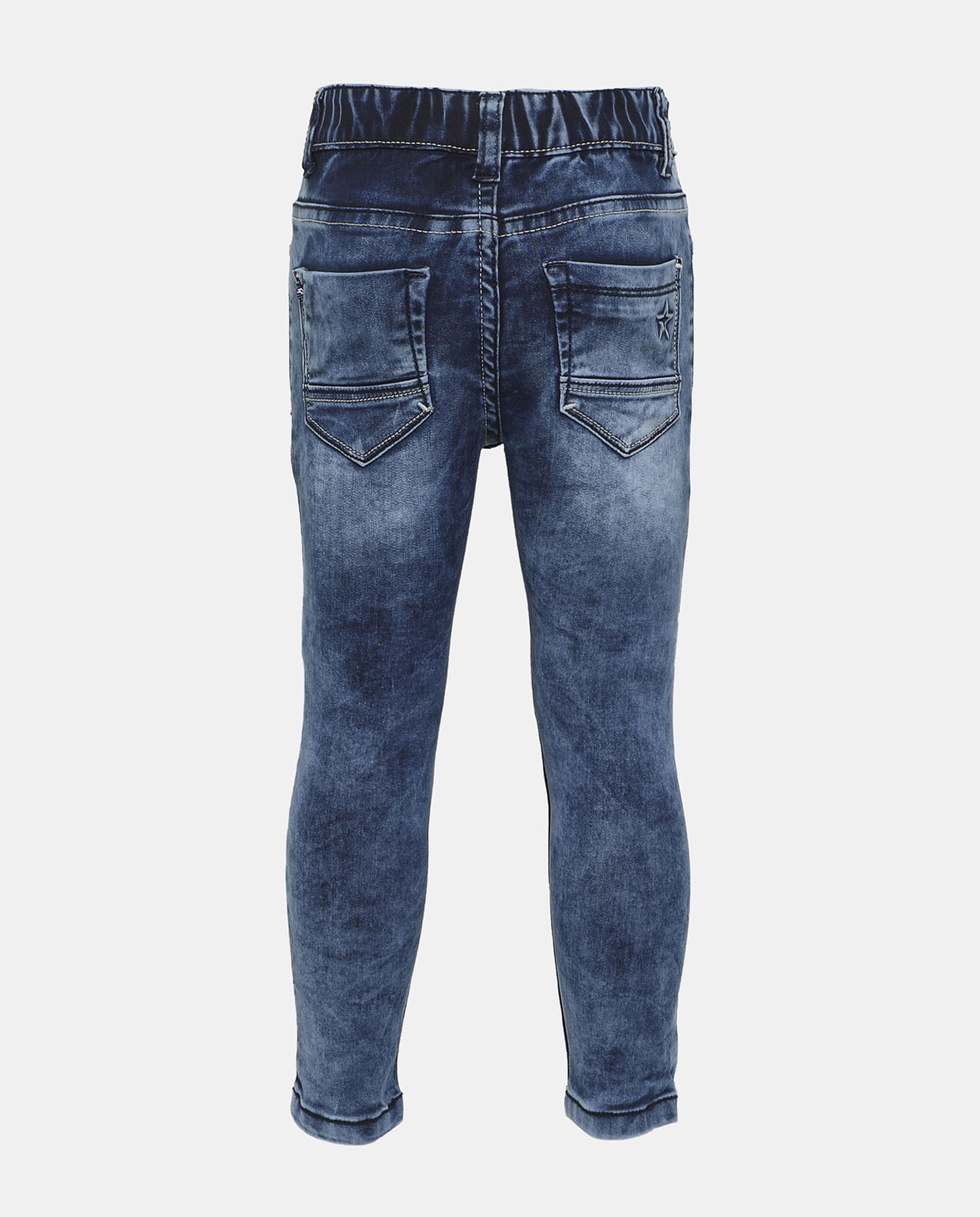 Blue High Rise Straight Jeans