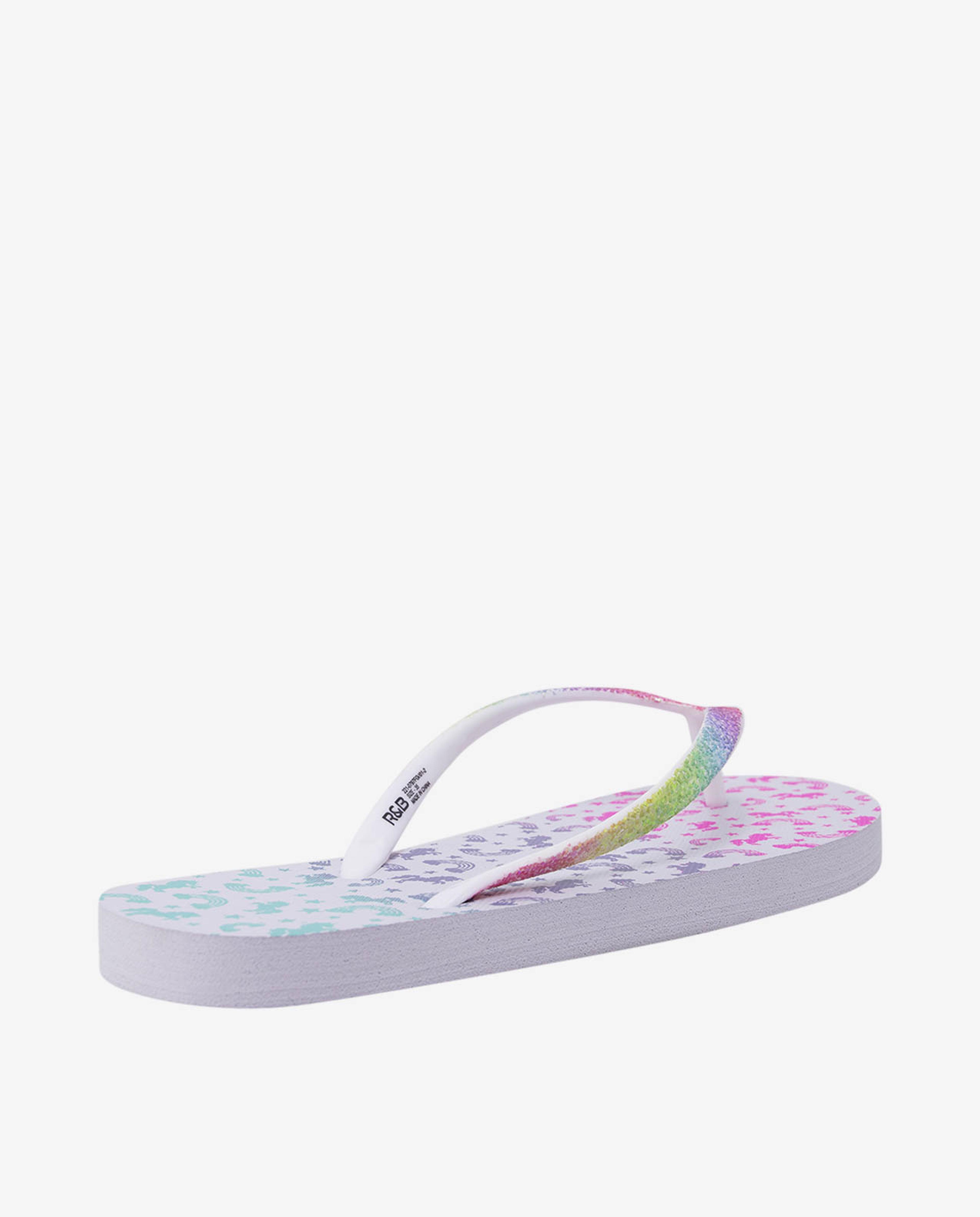 White Kids Girls Flip Flops