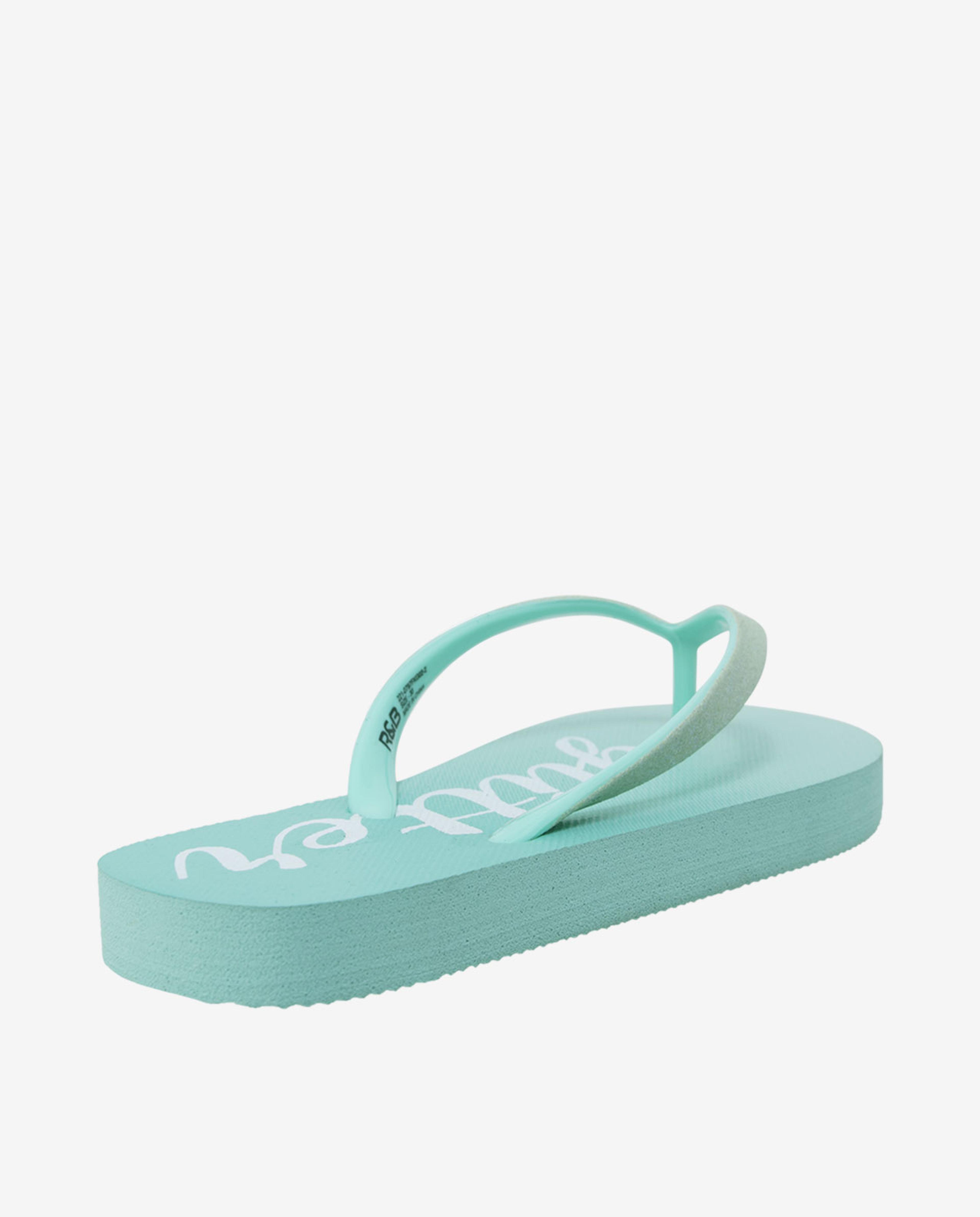 Green Kids Girls Flip Flops