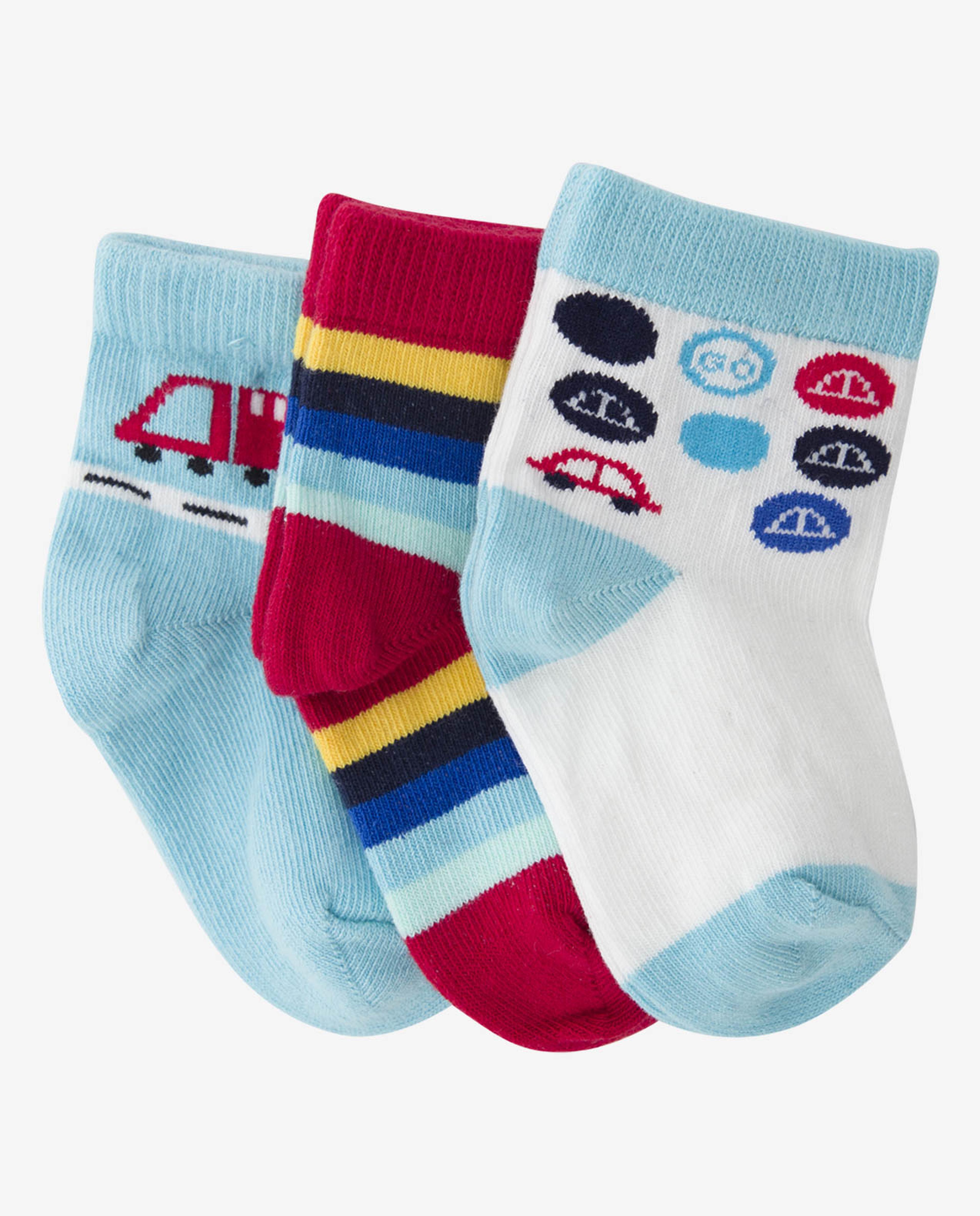 Multi Ankle Socks-Pack Of 3