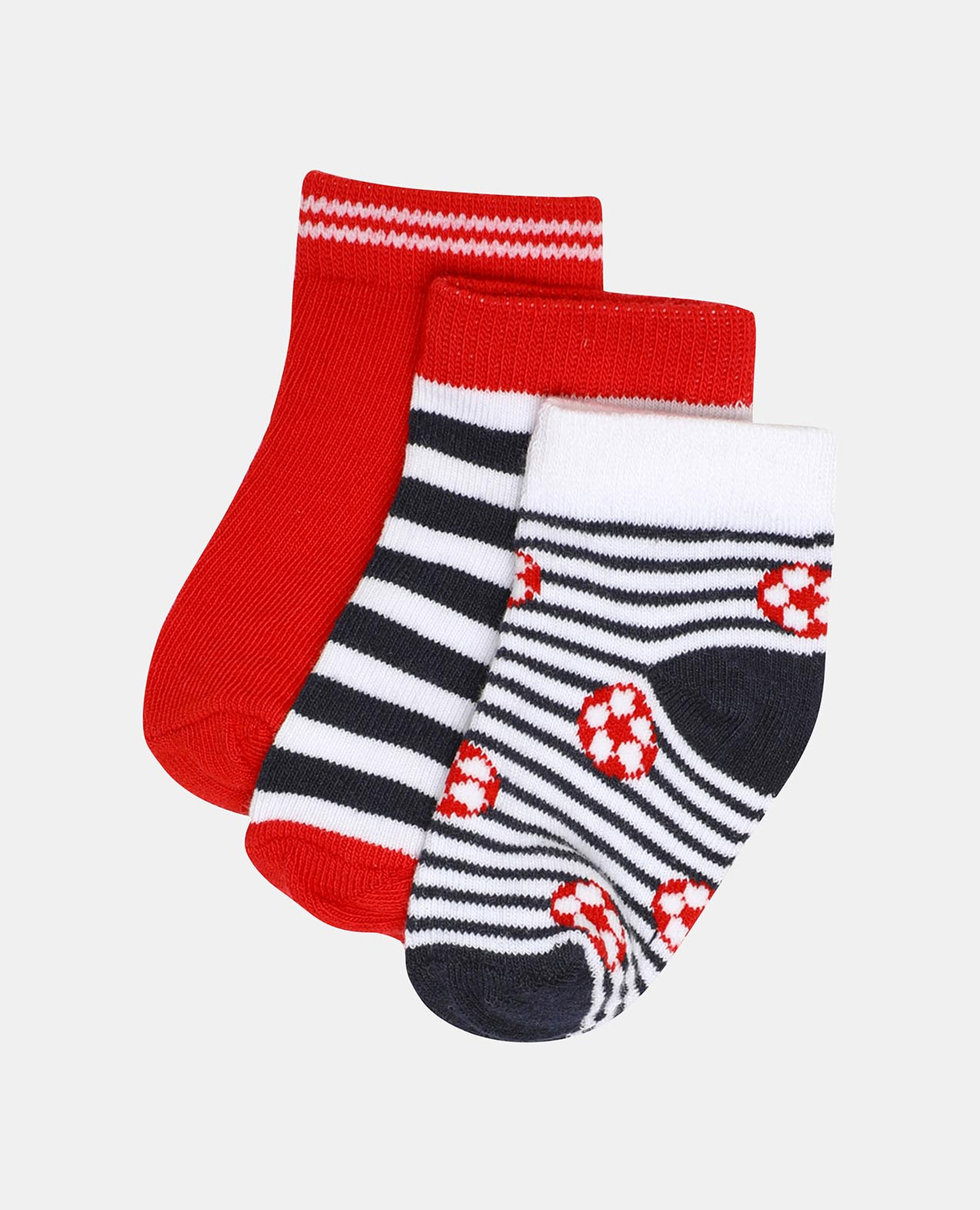 R&B Multi-Colored Pack Of 3 Ankle Socks