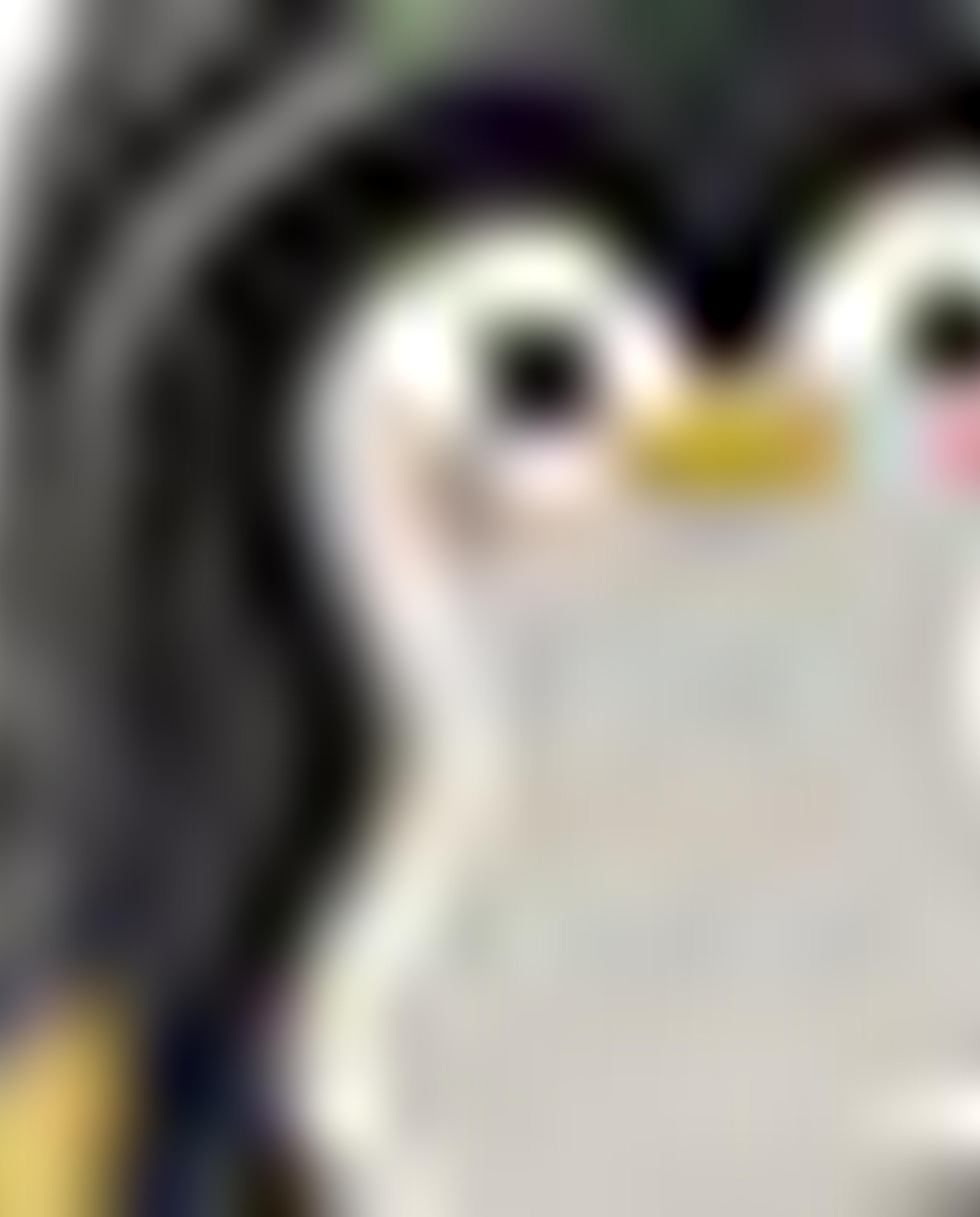 Black Penguin Printed Kids Backpack