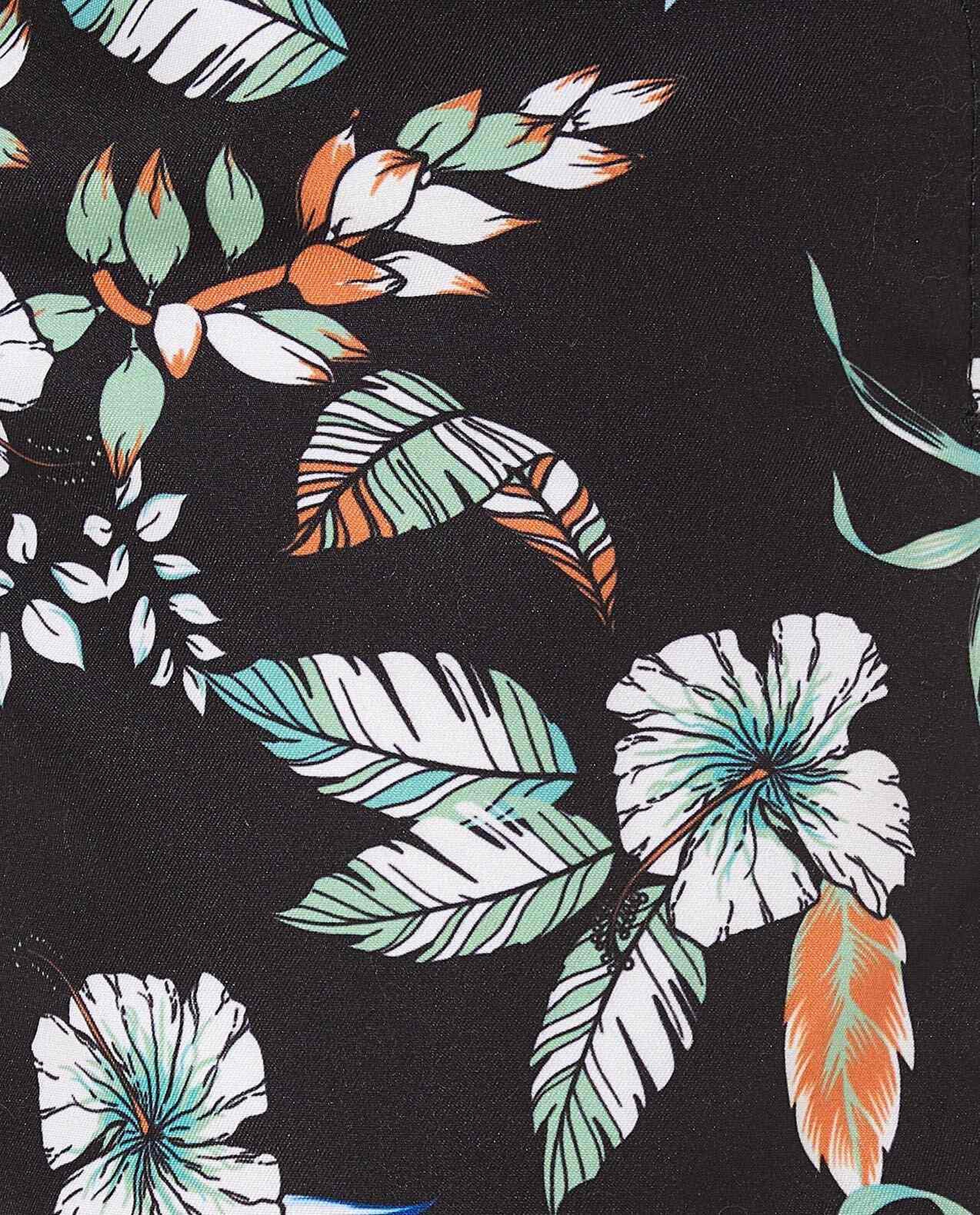 Floral Print Shorts with Drawstring Waist