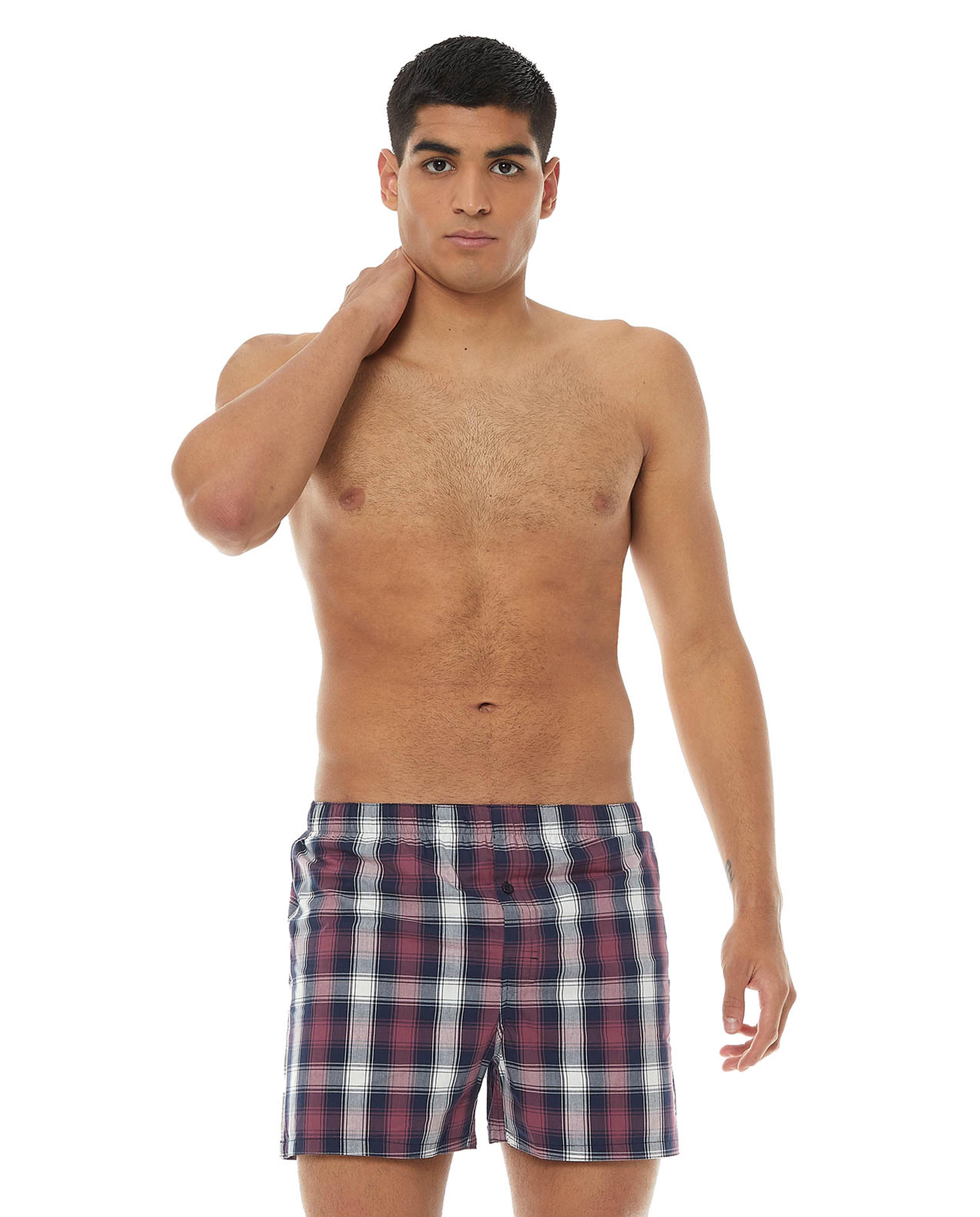 Plaid Boxer with Elastic Waist