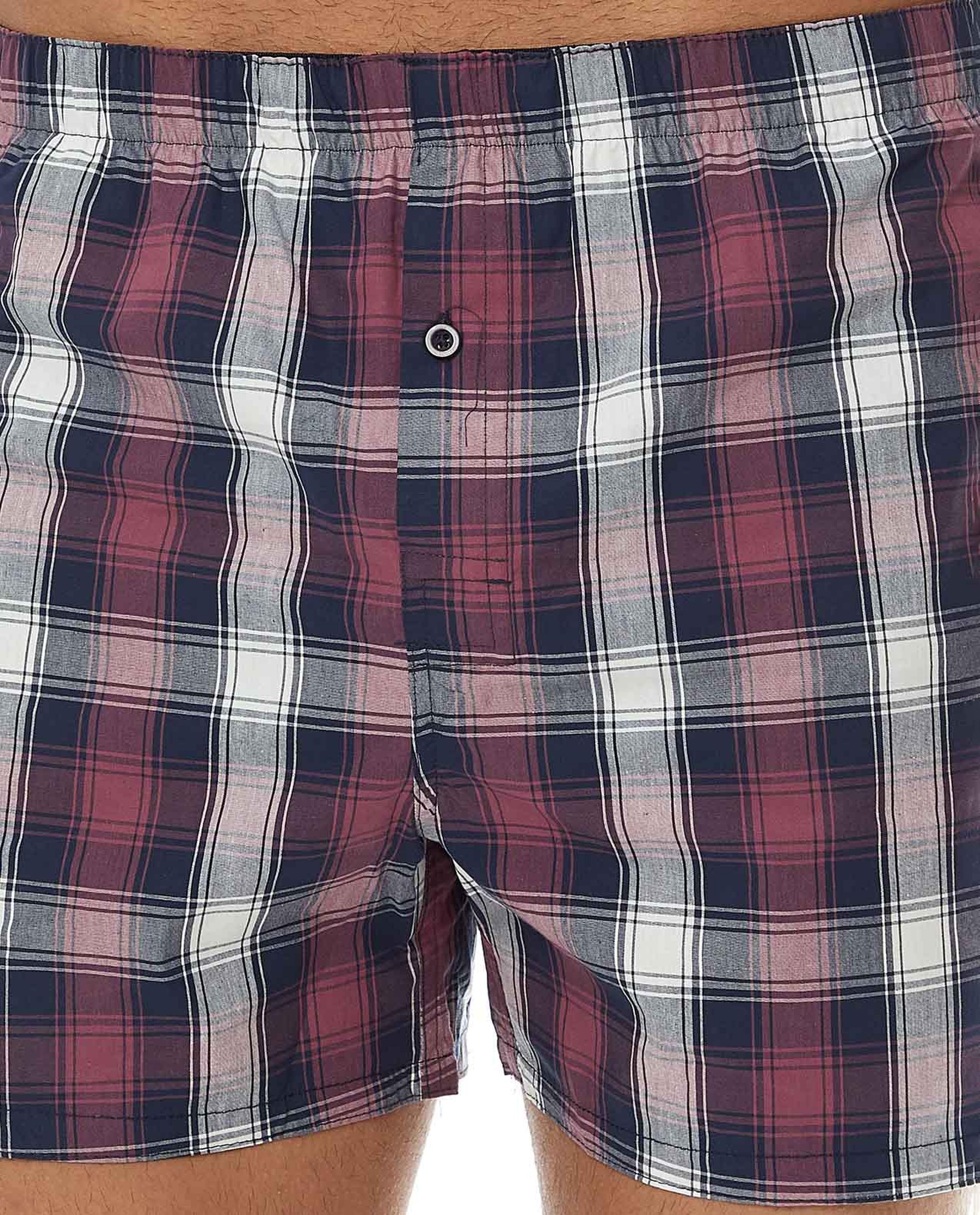 Plaid Boxer with Elastic Waist