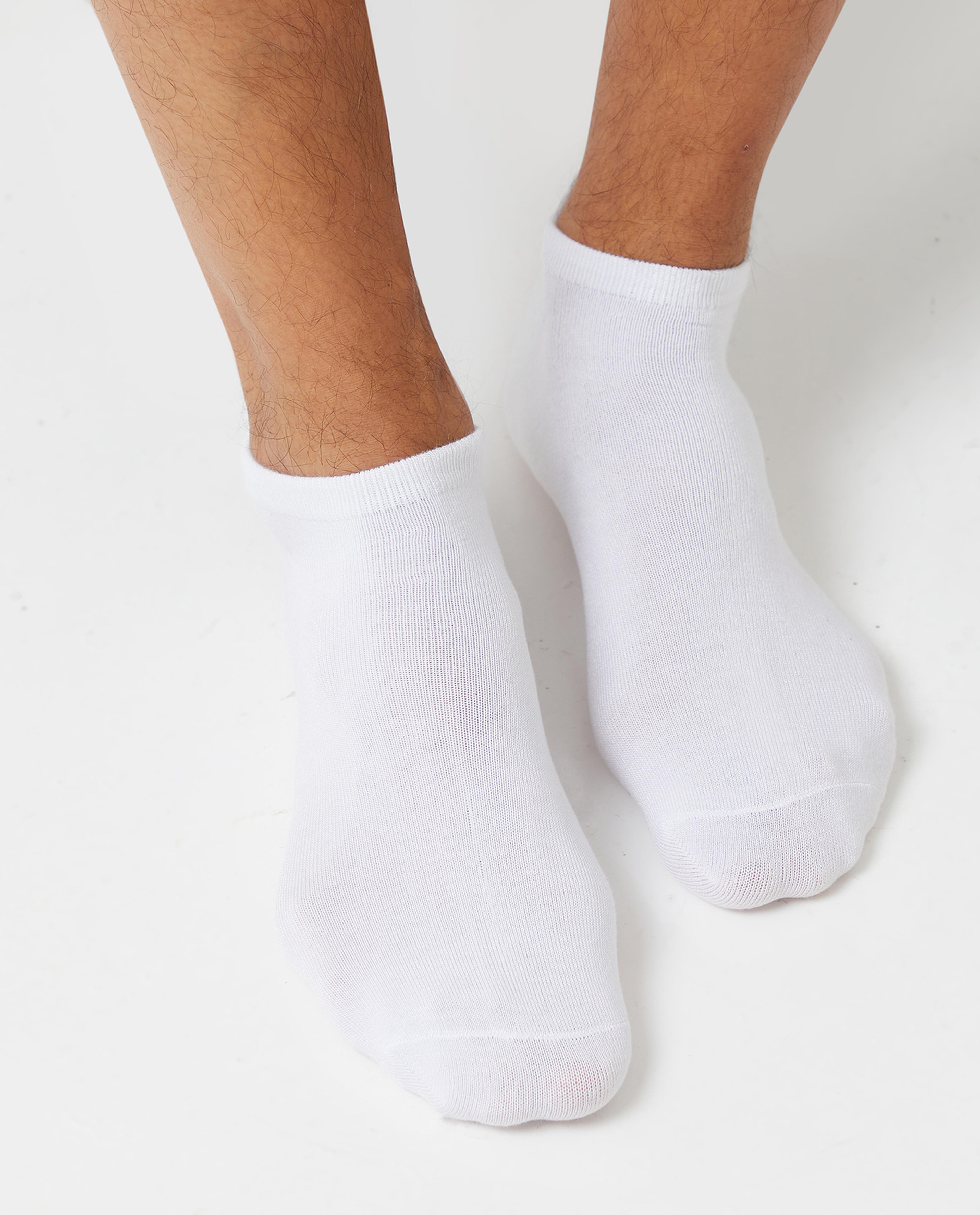 R&B White Ankle Socks - Pack of 5