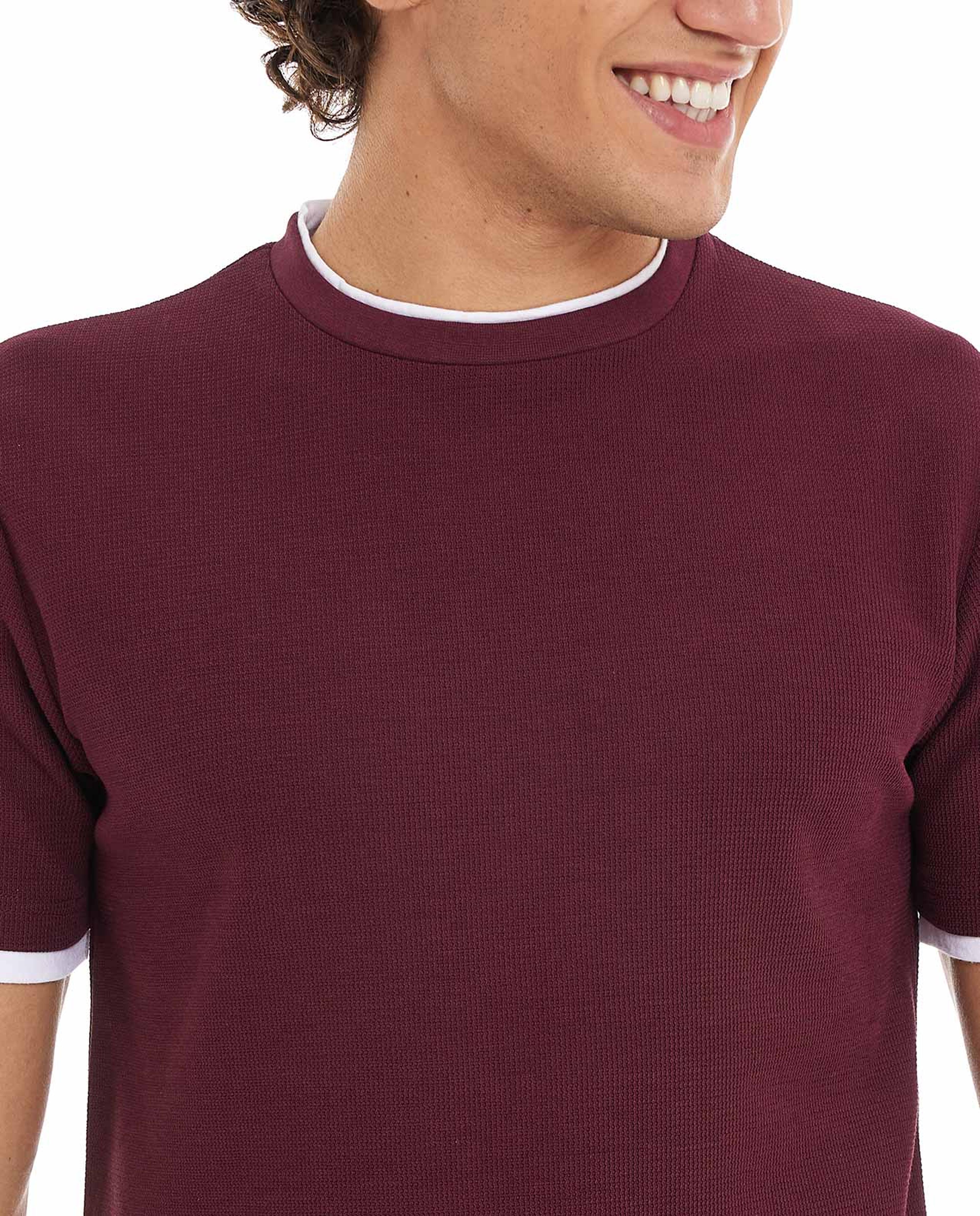 Solid T-Shirt with Crew Neck and Short Sleeves