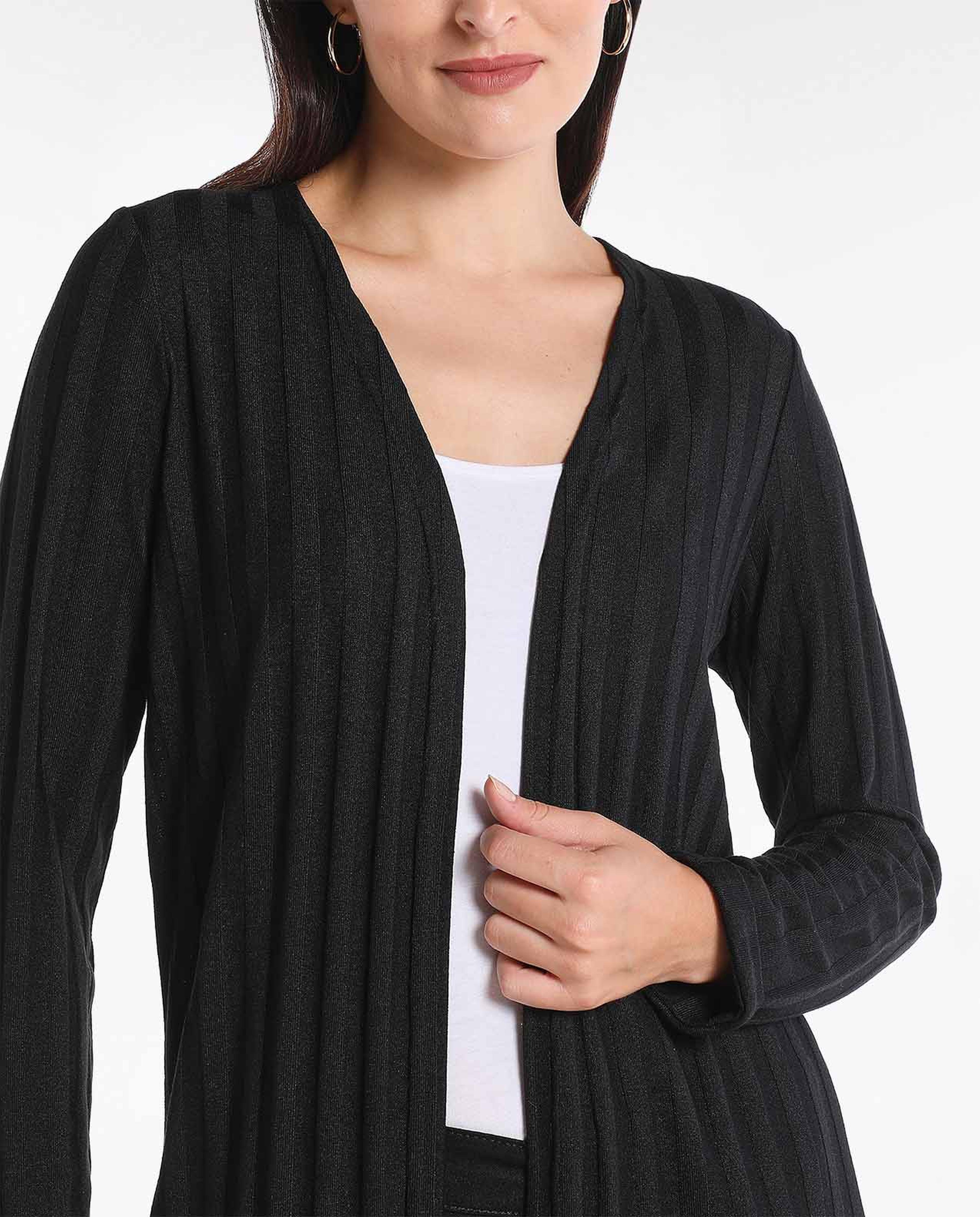 Solid Casual Shrug with Long Sleeve